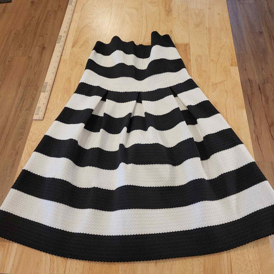 Black & White Striped Bandage Stretch Mini Dress Strapless Balloon Skirt M