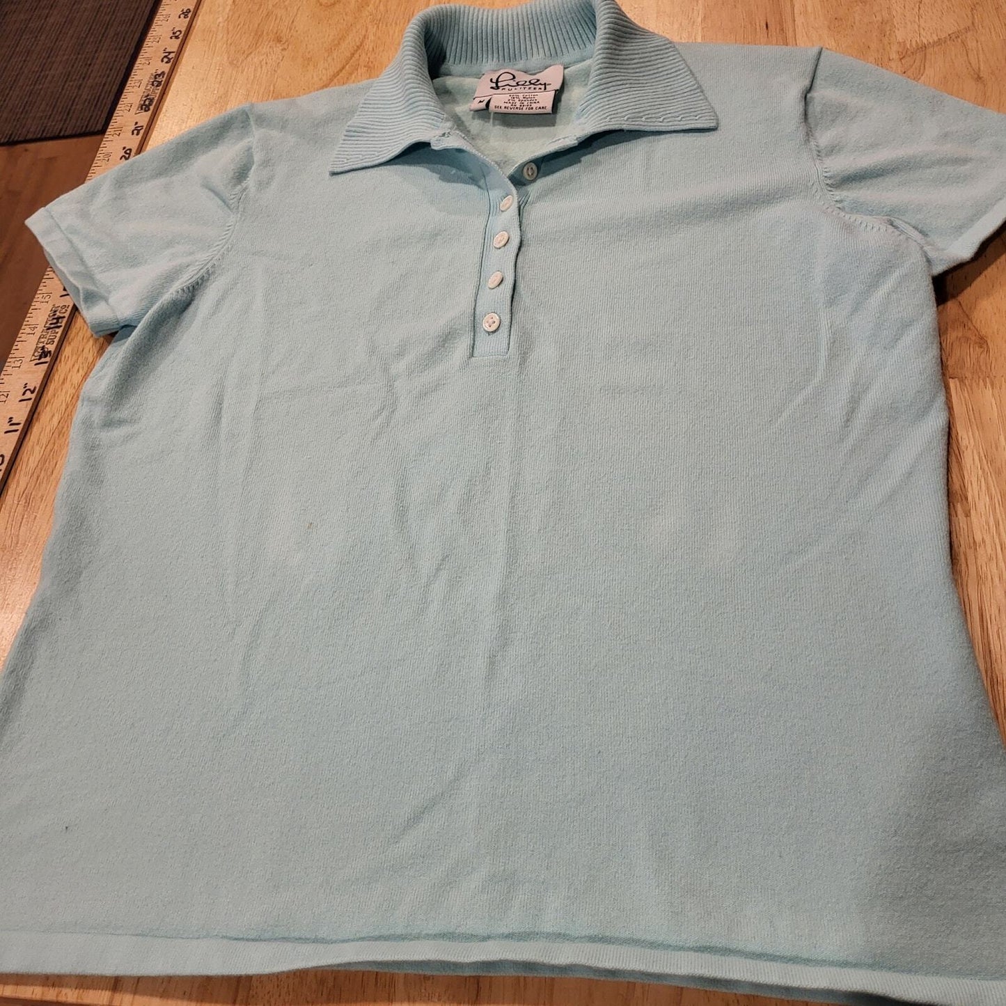 Lilly Pulitzer Cotton Blend Medium Blue Golf Polo Knit Collared Short Sleeve