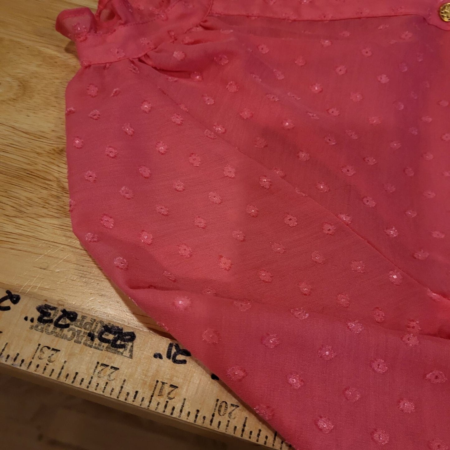 Lilly Pulitzer Pink Ruffle Button Collar Puff Sleeve Polka Dot Blouse S