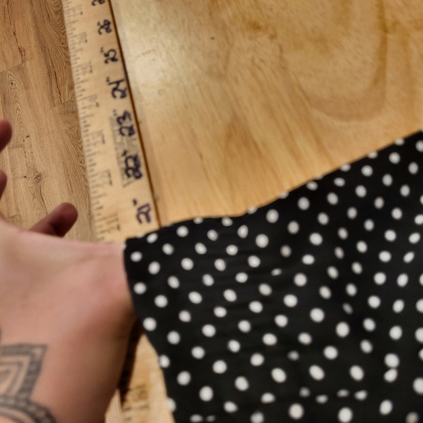 Adriene Vittadini Black & White Polkadot Elastic Waist Wide Leg Palazzo pants