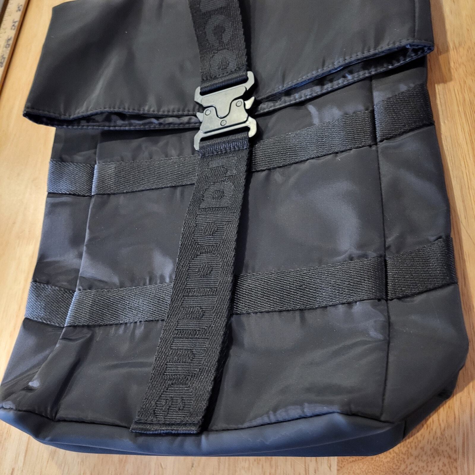 Paco Rabanne Black Padded Bag Metal Clasp Nylon Straps  Very Clean 15"x12"