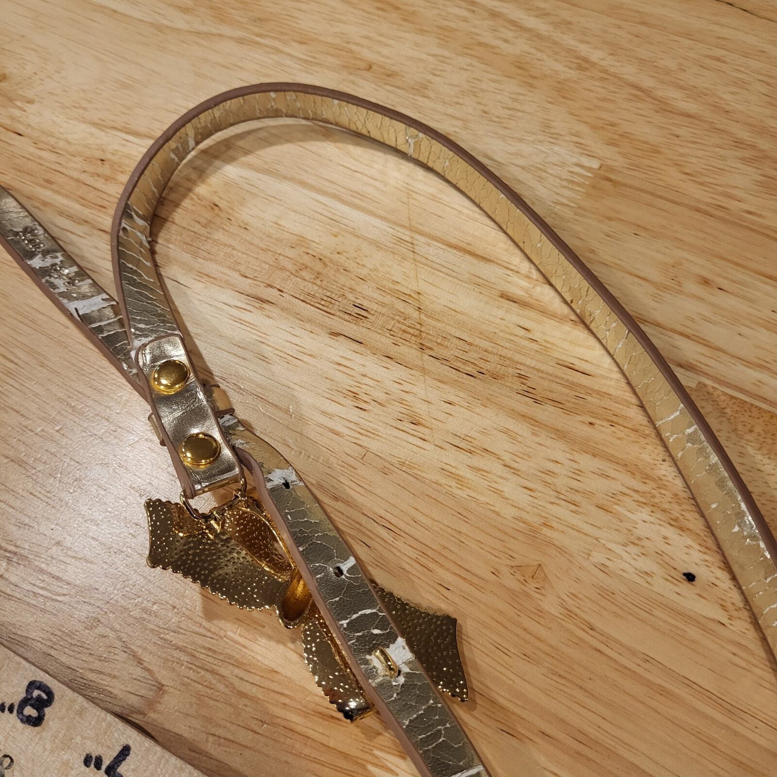 36" Gold Bow Skinny Belt 2" Bow 1/2" wide Lilly Pulitzer