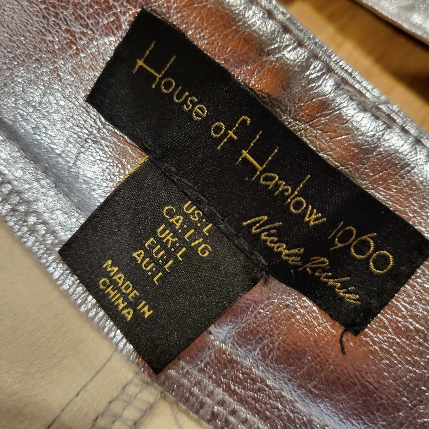Nwt House of Harlow metallic pleather skirt & top set Large 32" Waist 19" p2p