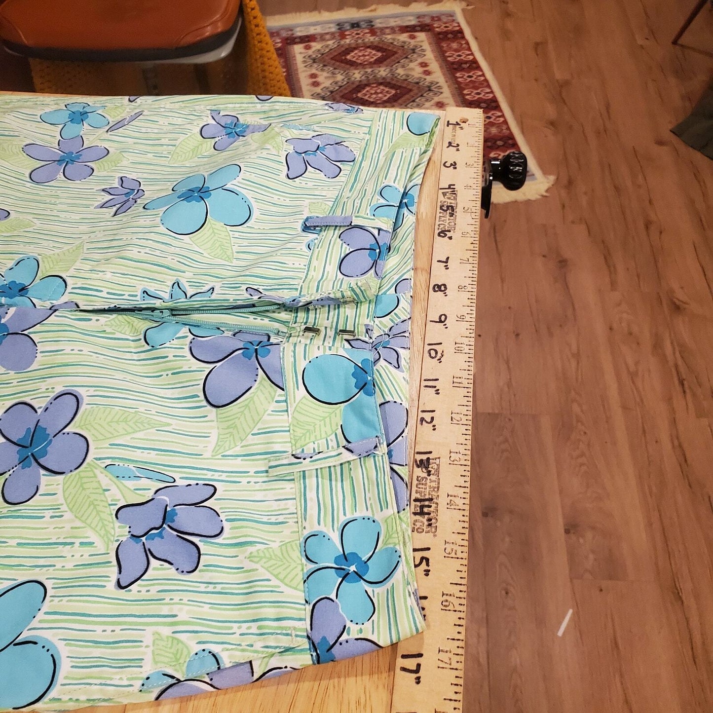 Lilly Pulitzer green striped flower pants