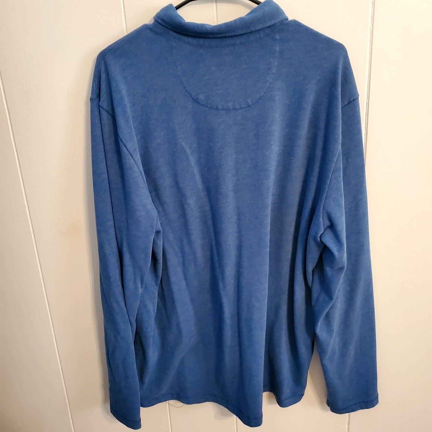 Tommy Bahama 3/4 Button Blue Jersey Long Sleeve Men's Shirt