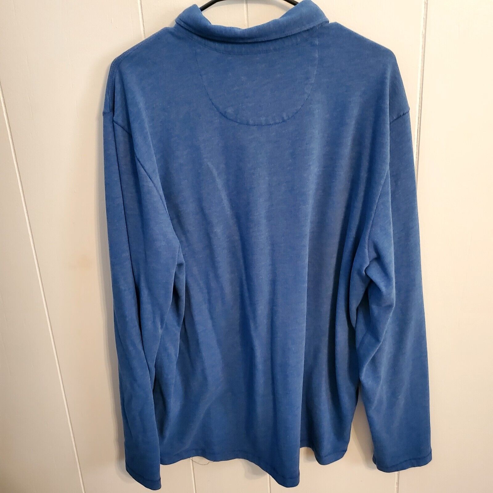 Tommy Bahama 3/4 Button Blue Jersey Long Sleeve Men's Shirt