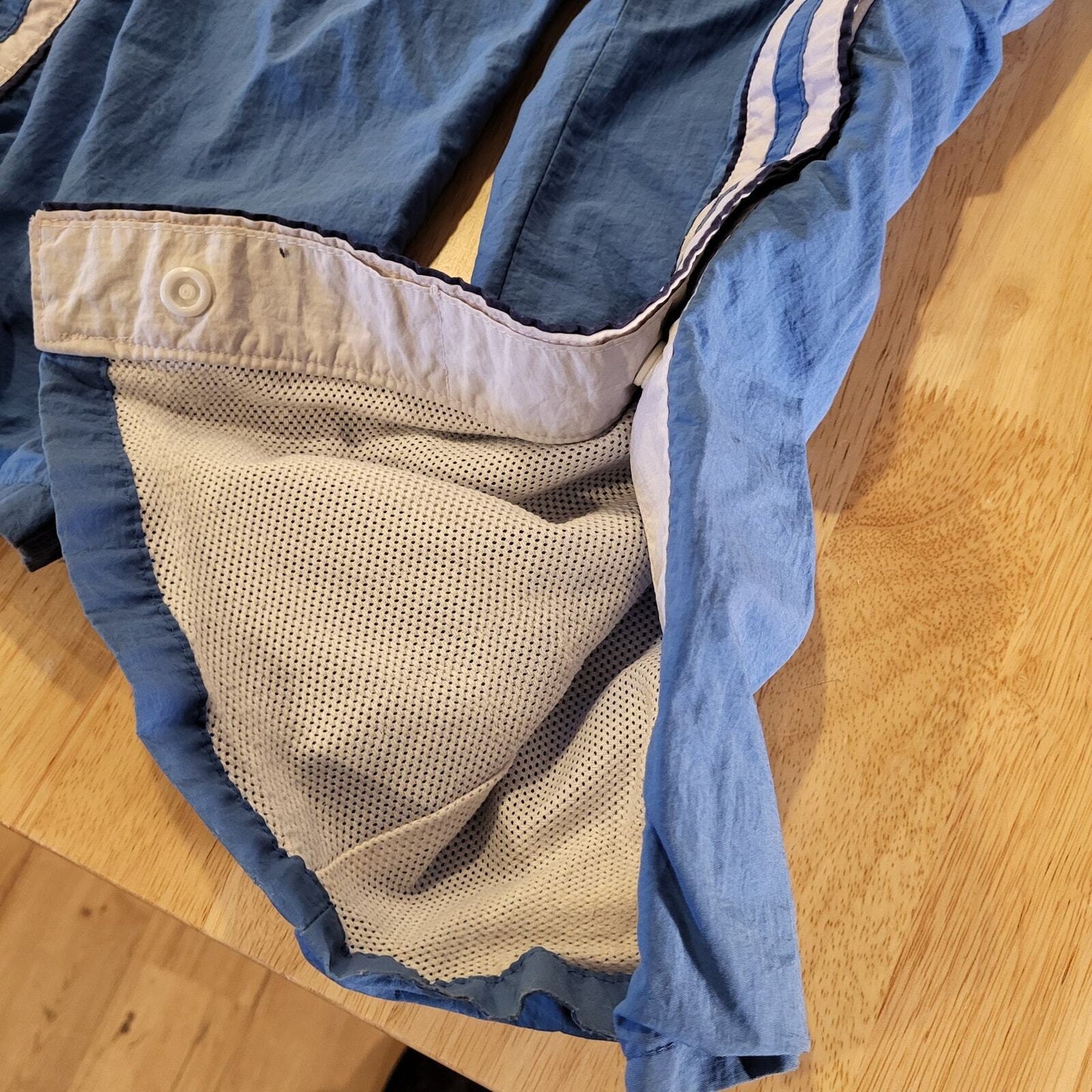 Vintage Abercrombie & Fitch Blue Breakaway Snap Windbreaker Jersey Lined Pants S