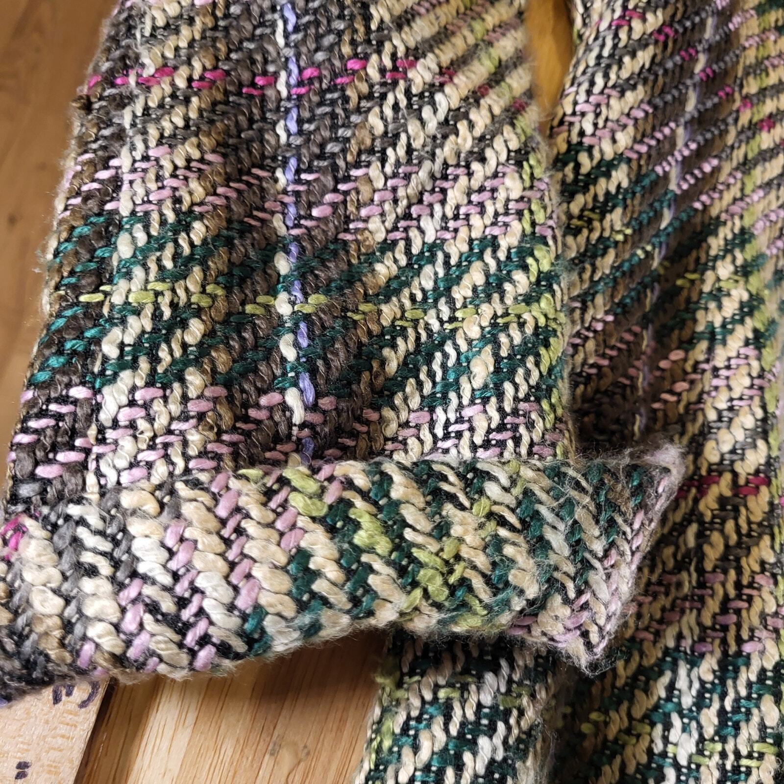 Kasper Pink & Green Tweed Coat 23" Long 19" P2P Pockets Super Cute
