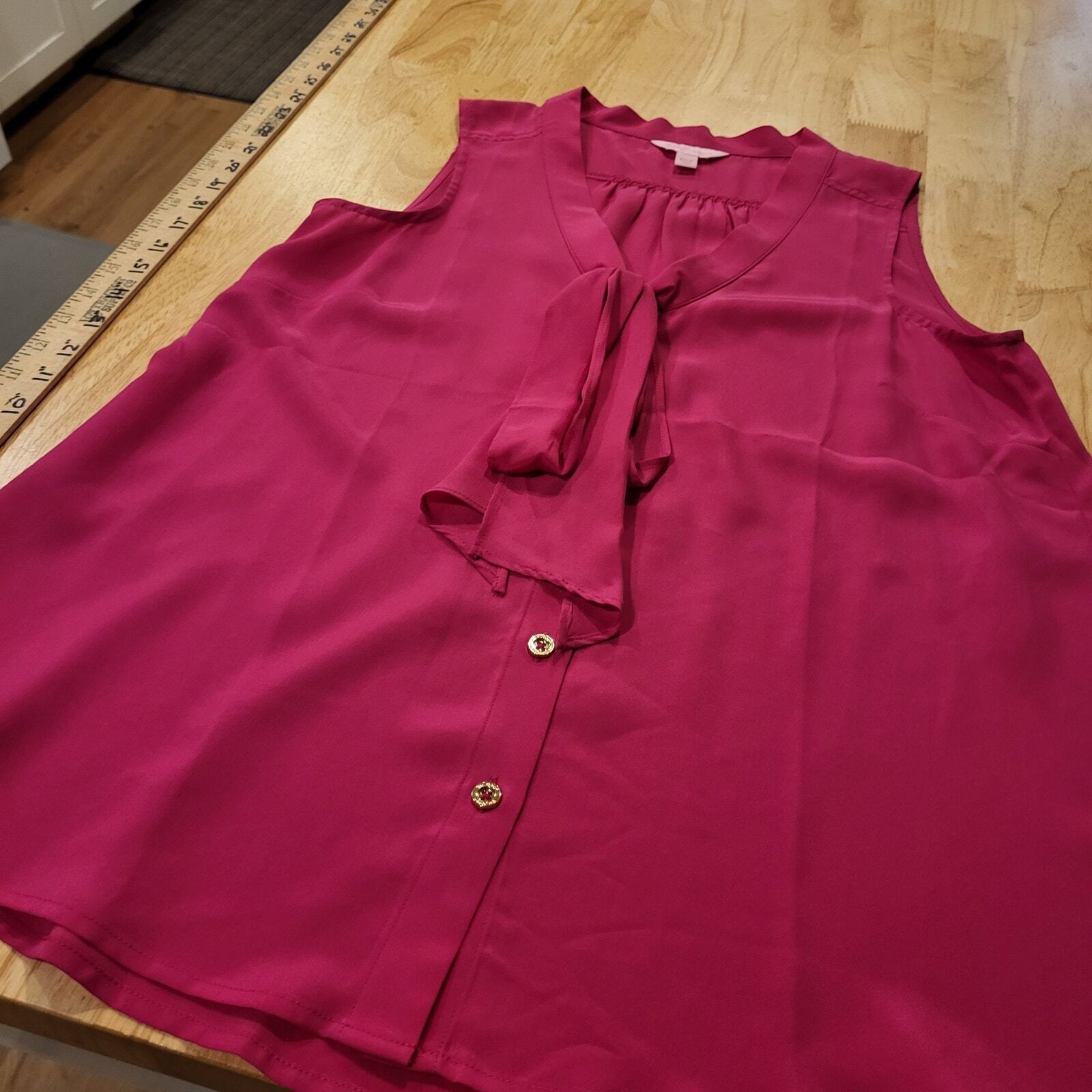 Lilly Pulitzer Pink Sleeveless Button Up Collared Blouse XS