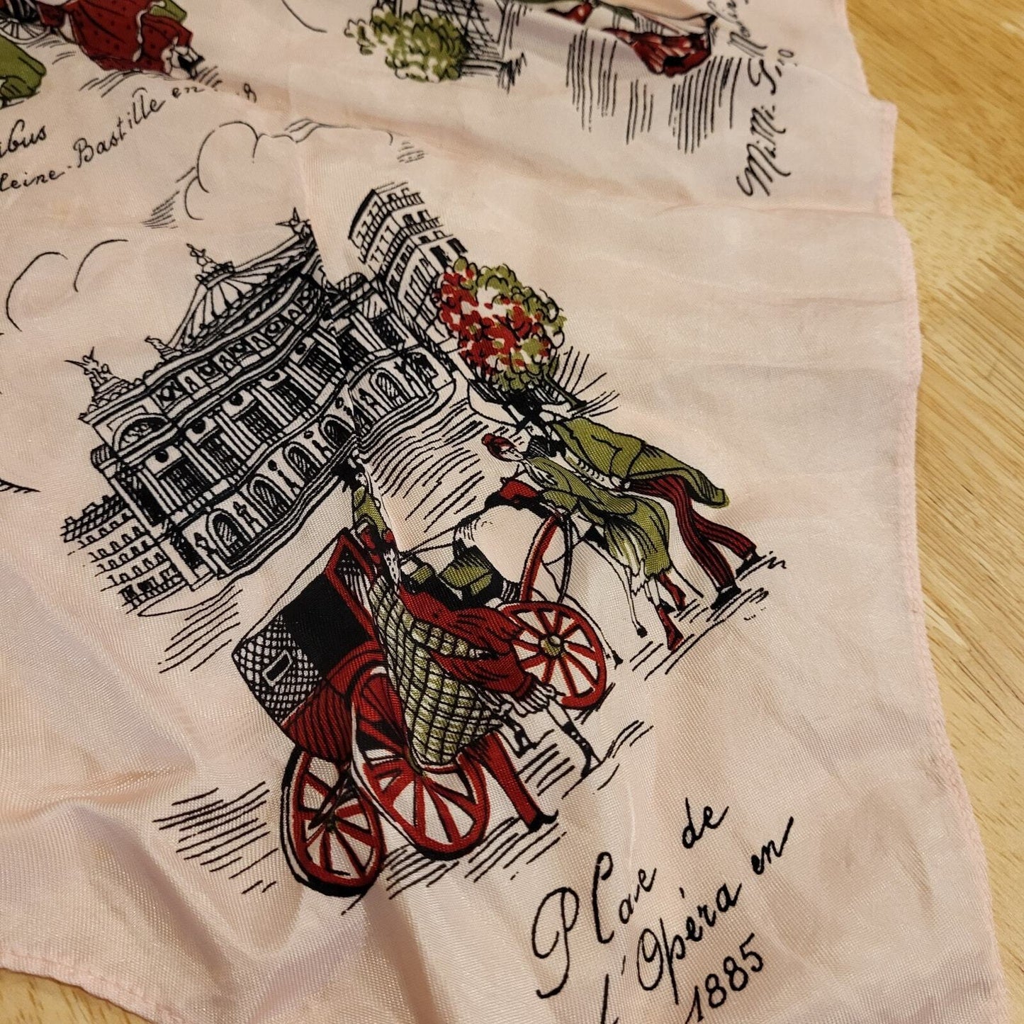 Pink Paris landmarks scarf 20"x20"