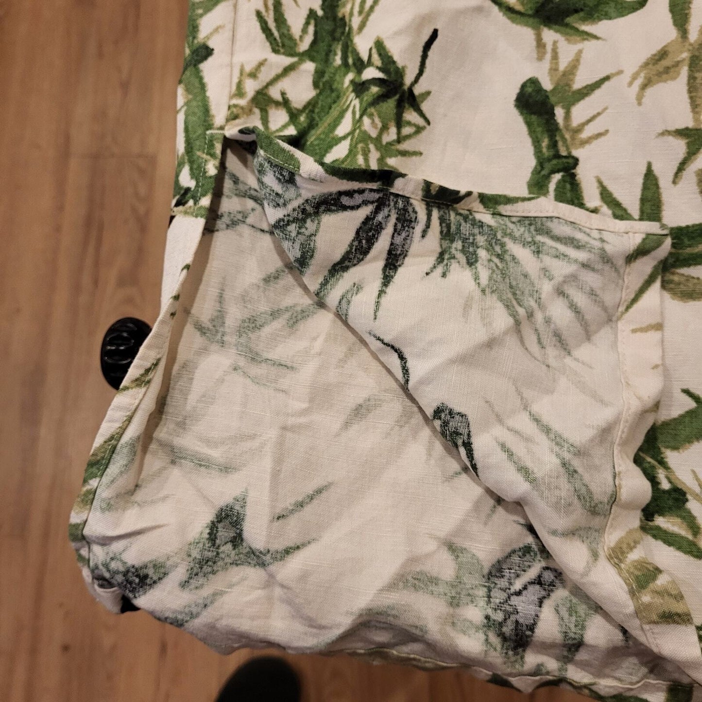 Nwt J. Jill Botanical Print Elastic Waist Wide Leg Nylon Blend Trousers XL Tall