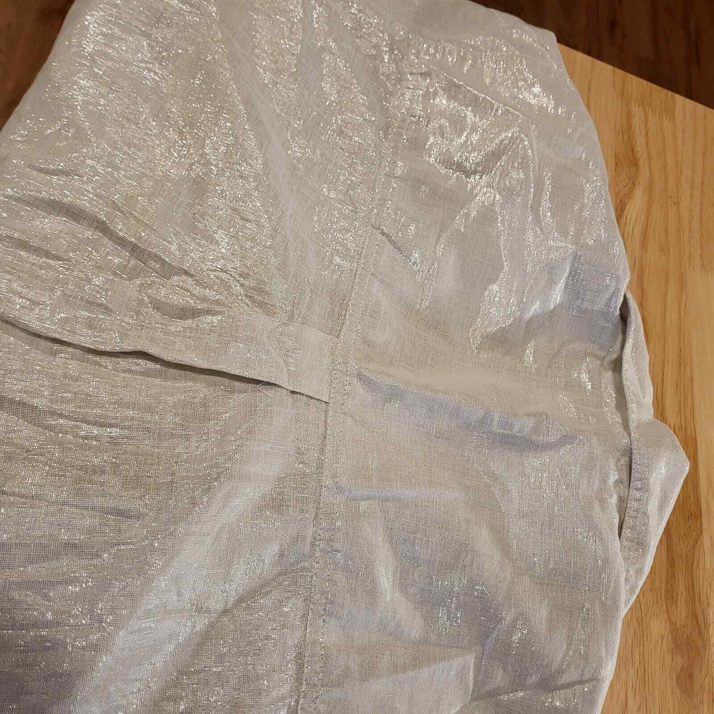 Vintage Liz Wear short sleeve silver metallic collared button down