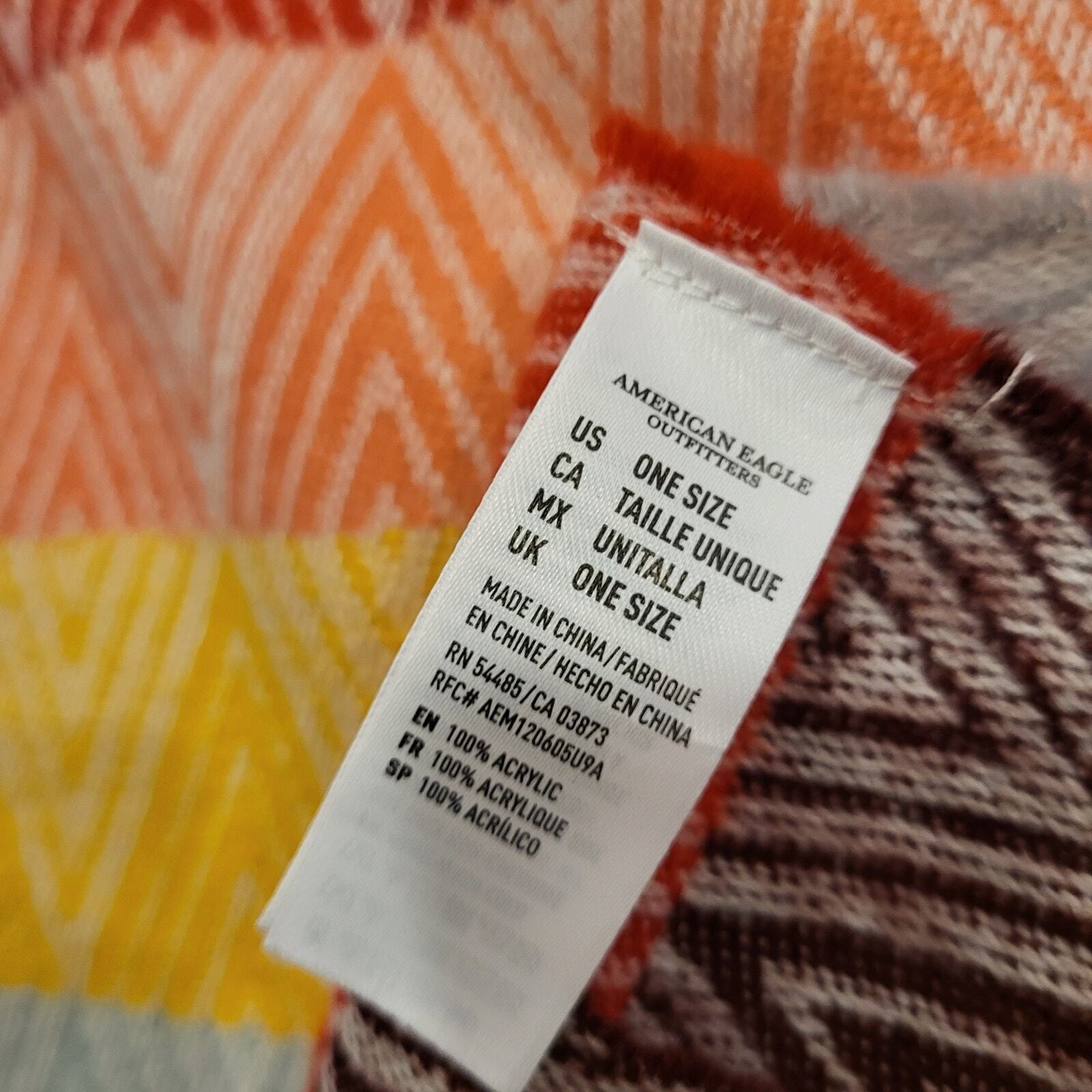 American Eagle Outfitters Rainbow Striped Poncho Shawl Geometric 