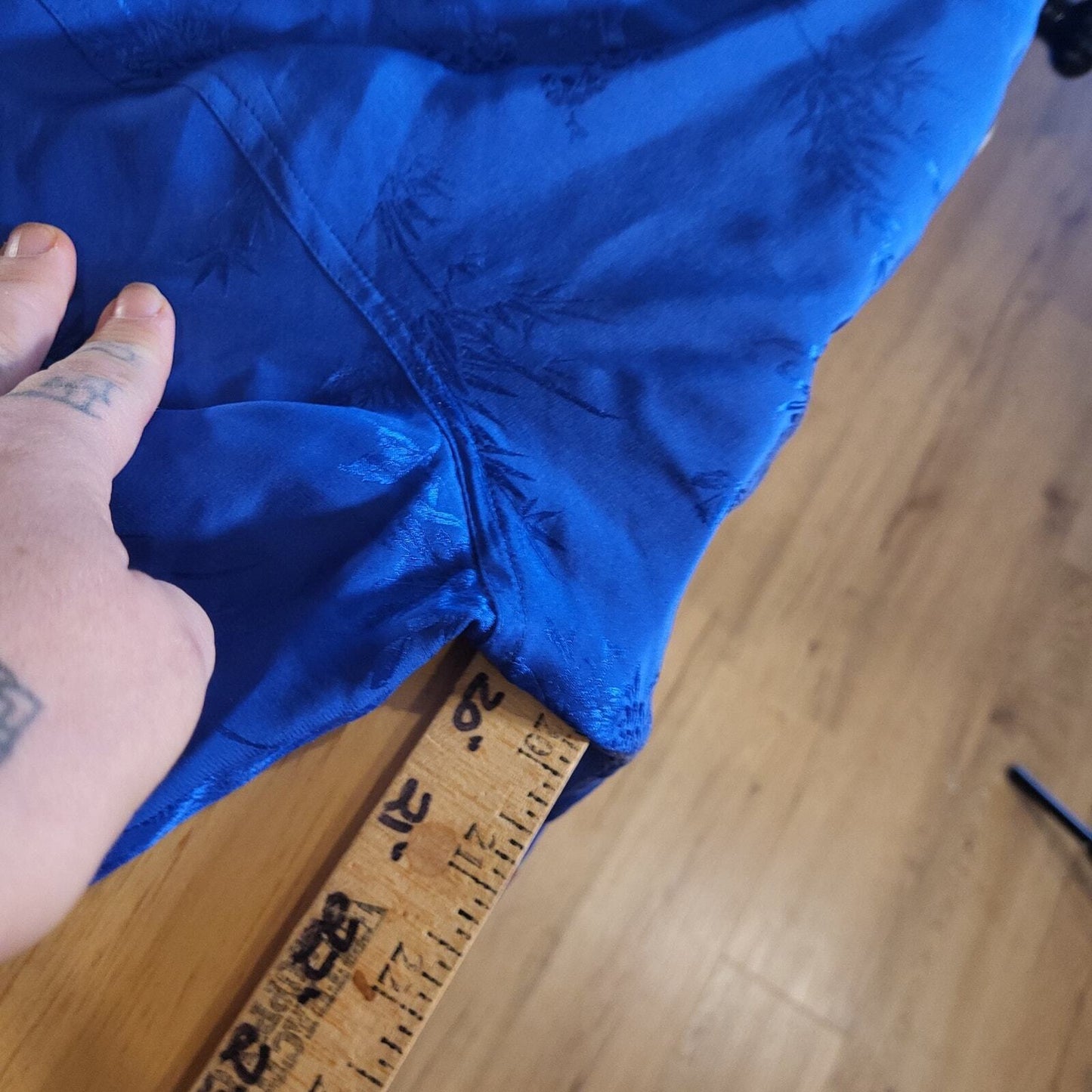 Vintage Chico's Design Size 0 Chinese Printed Silk Blouse 3/4 Sleeve  Button 