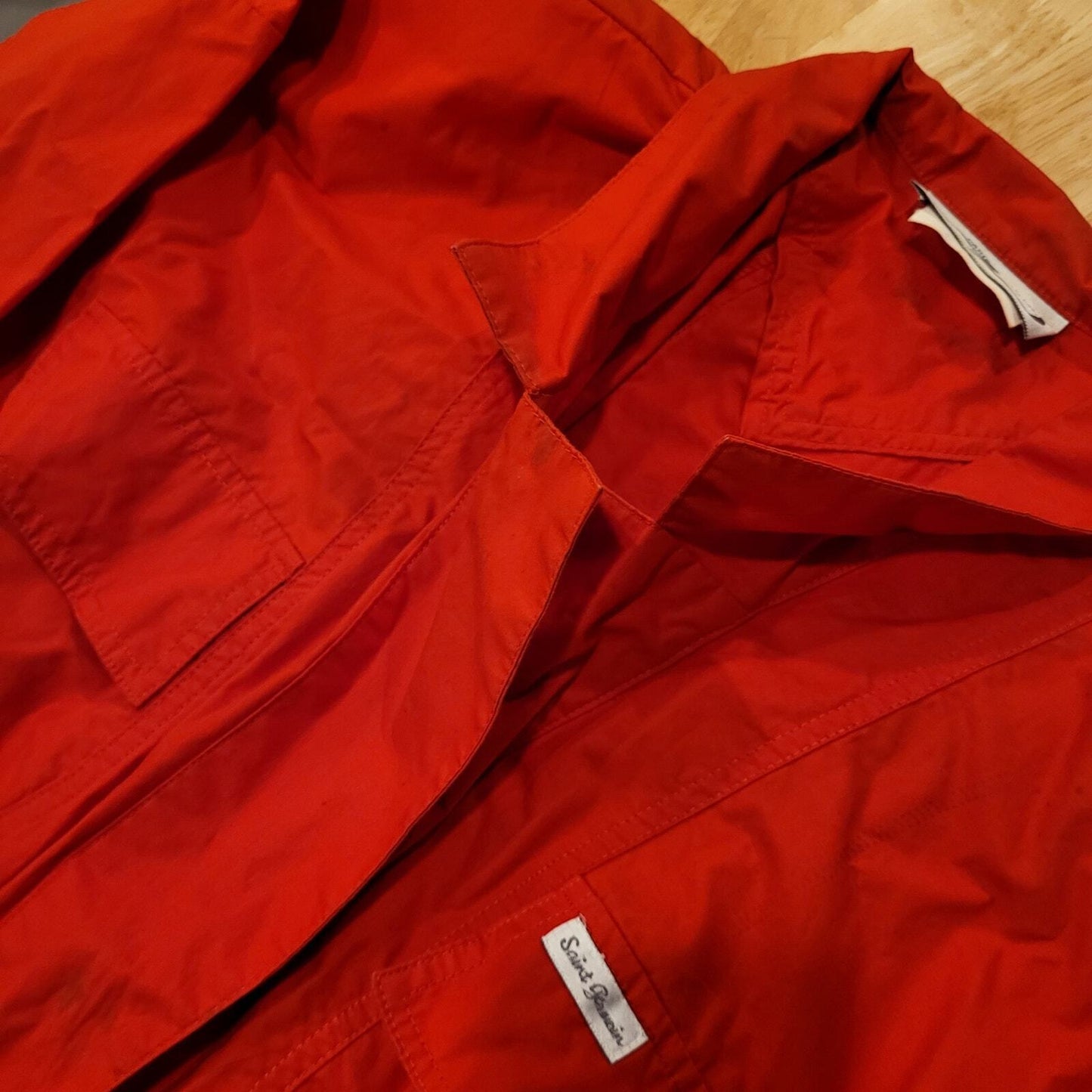 Vintage Red Saint Germain Paris Jumpsuit Elastic Waist Zip 28"-38" Waist