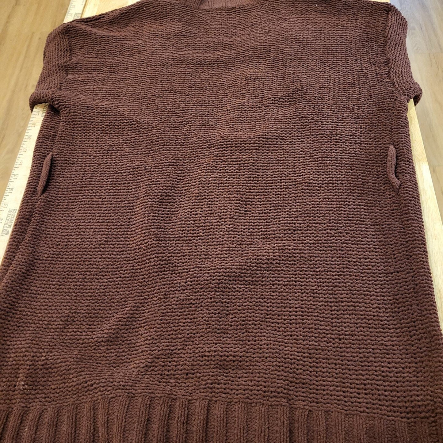 Aerie Chocolate Cheneille Soft Long Sleeve Medium Length Cardigan XS