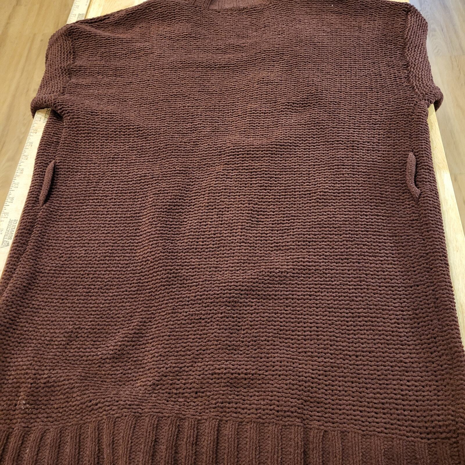 Aerie Chocolate Cheneille Soft Long Sleeve Medium Length Cardigan XS