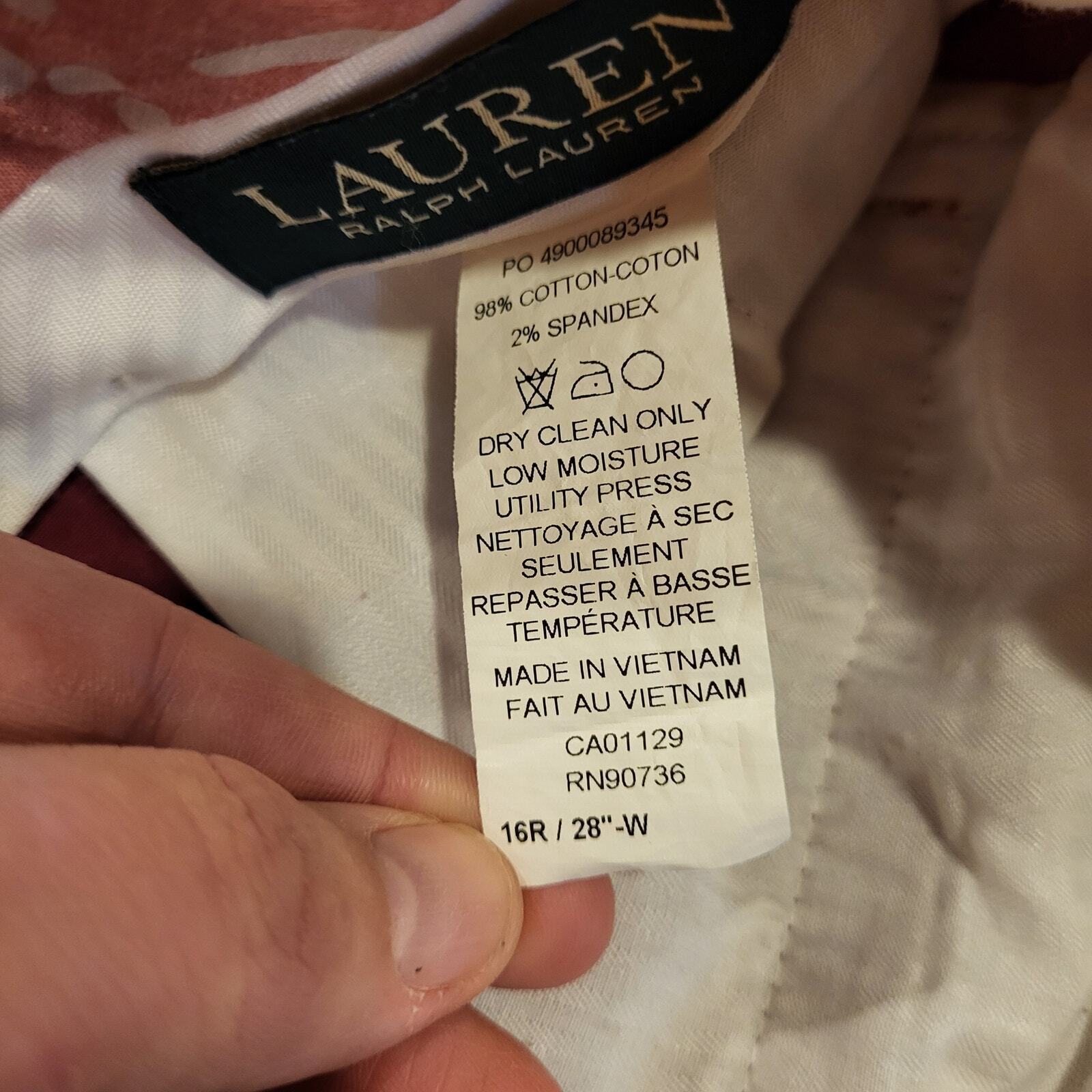   Ralph Lauren 16 Teen Maroon Tuxedo Slacks Side Stripe 28" Waist