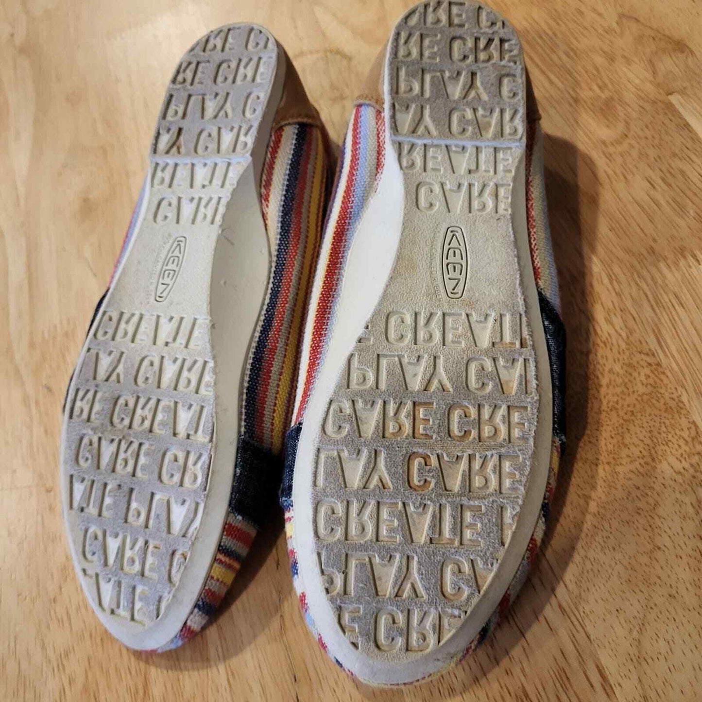 Women's Striped Cortona Keen Canvas Slide On Flats Multicolor 6.5