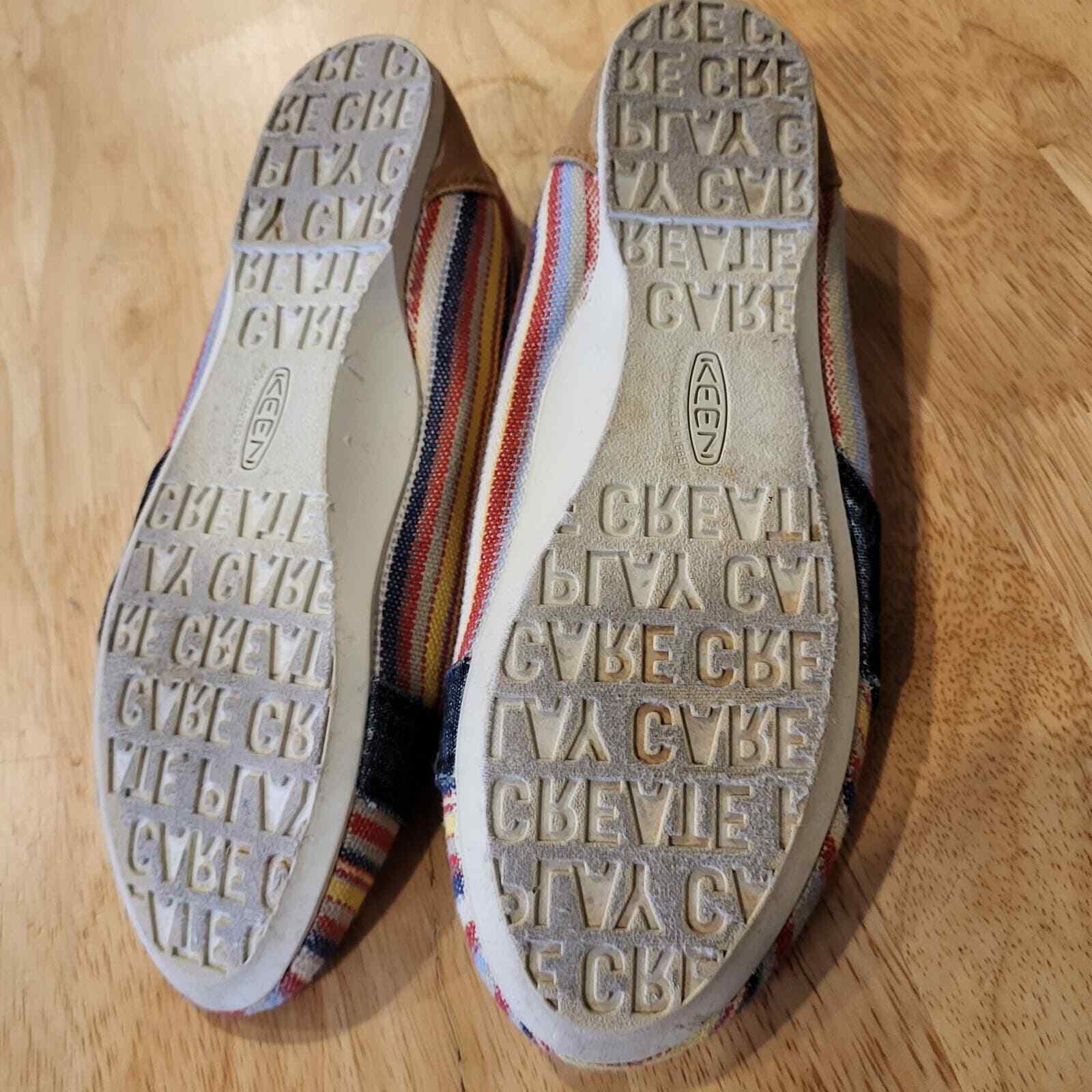 Women's Striped Cortona Keen Canvas Slide On Flats Multicolor 6.5
