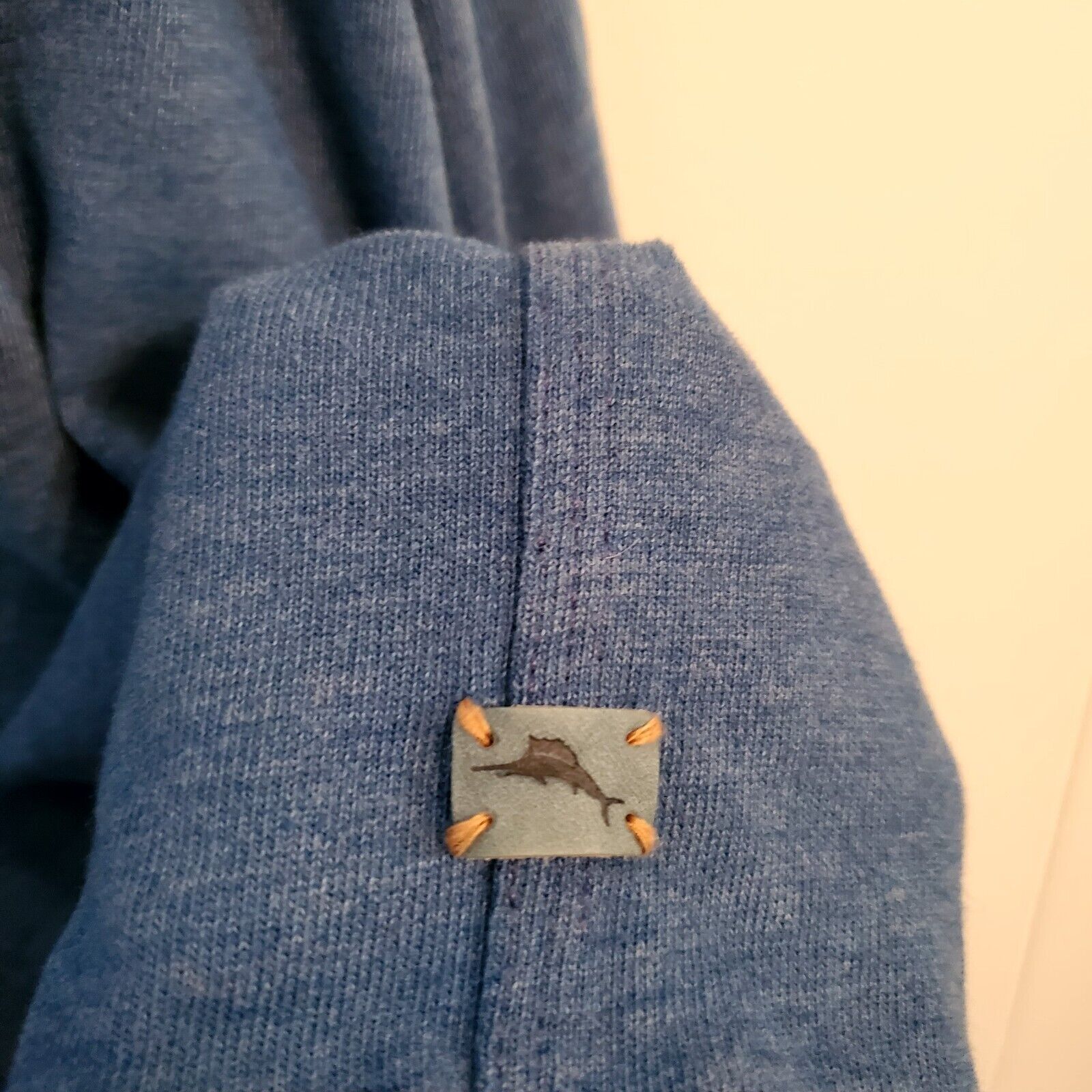 Tommy Bahama 3/4 Button Blue Jersey Long Sleeve Men's Shirt