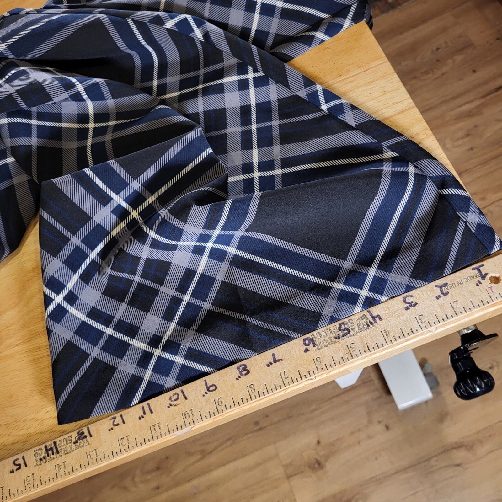 Nwt Cato Blue Plaid Wide Leg High Waisted Rayon Pants Size 14 32" Waist