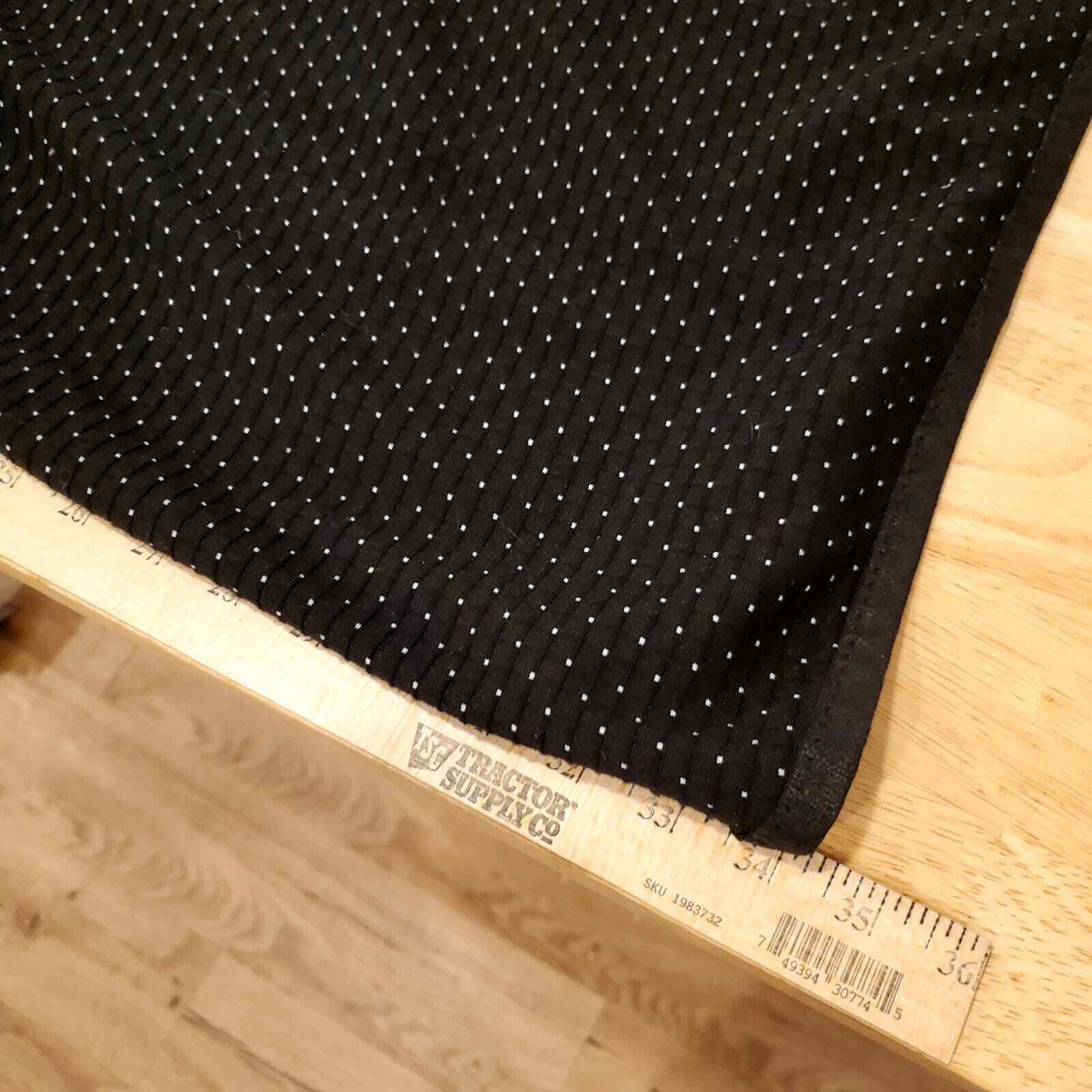 Max Studio Black Polka Dot Knee Length Shift Dress Ruffle Sleeve L Jersey 