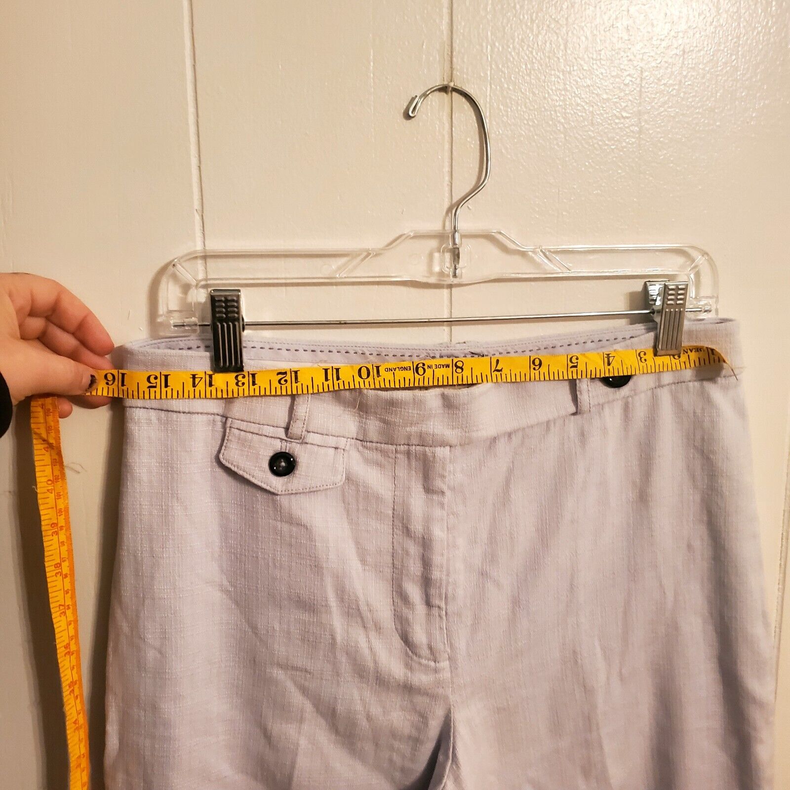 Anthropology The Essential Slim Pant Beige  Size 8 32" Waist 11" Rise 27" Inseam