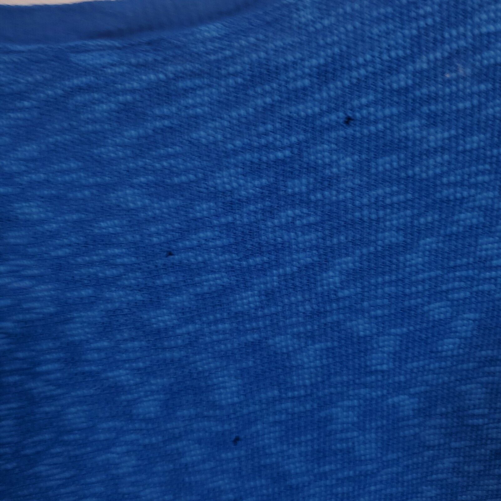 Anthropologie Left of Center Womens top XS Ruffle hem long sleeve Blue(see Hole)