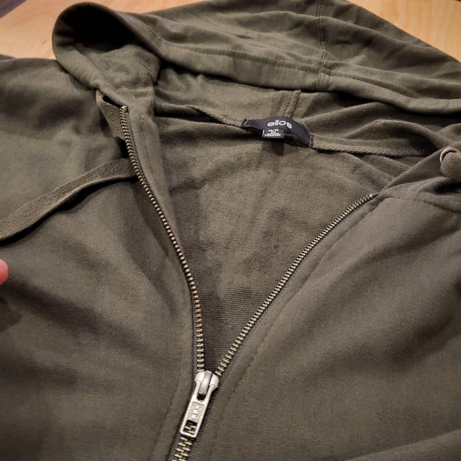 Ellos Hunter Green 3X Long Zip Front Hoodie Super Soft & Stretchy 34" Pit to Pit