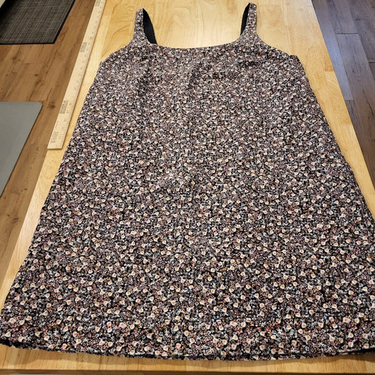 Floral Corduroy sleeveless mini H&M Dress Black Background 90's