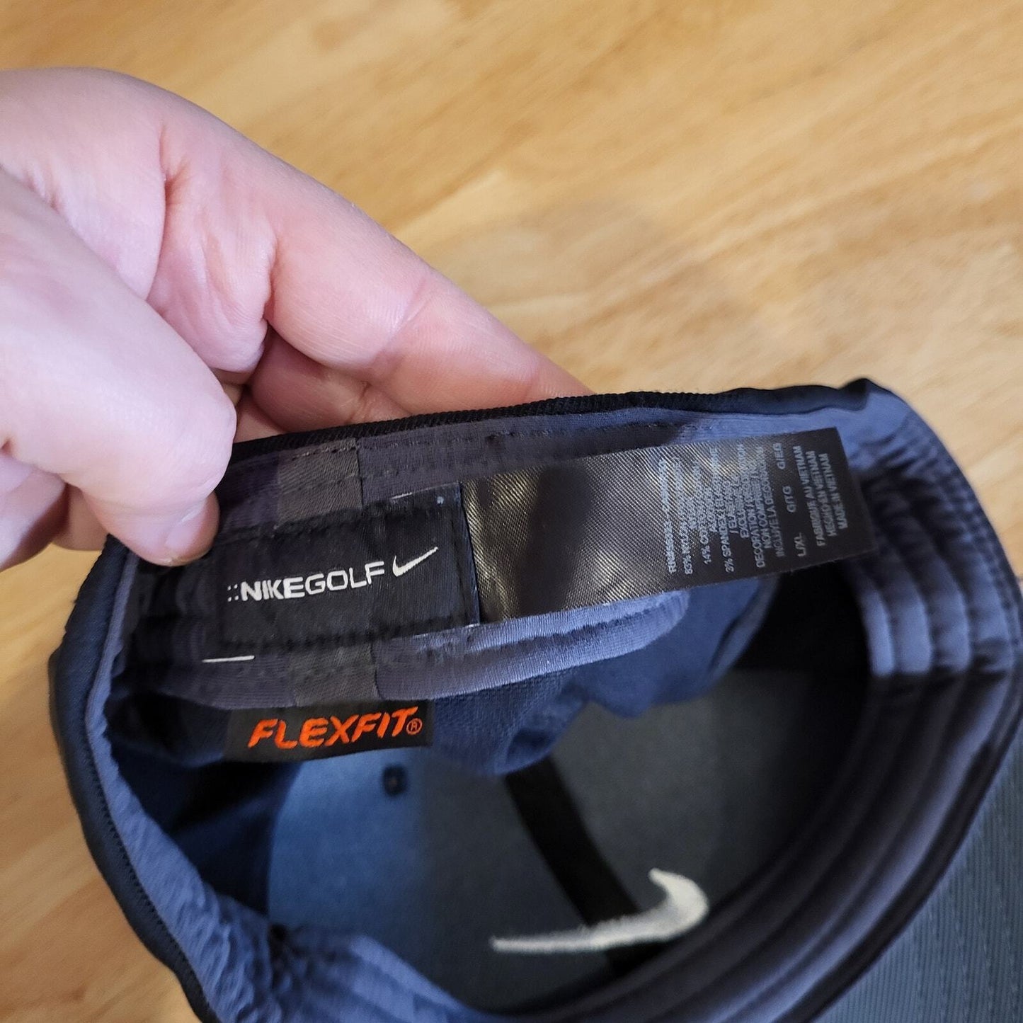 Nike Golf Flex Fit Hat black white stretch 