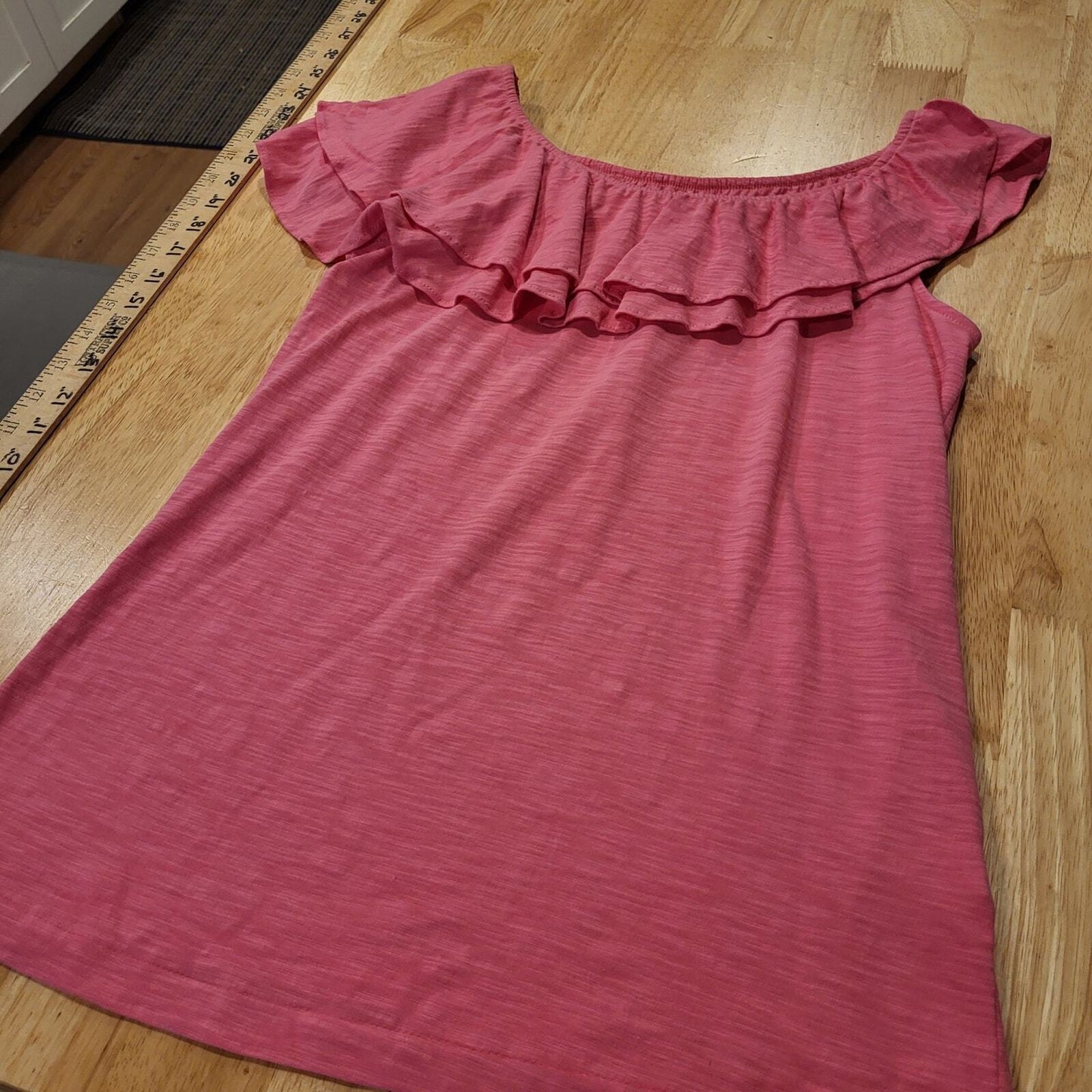 Lilly Pulitzer Pink Ruffle Off Shoulder Elasticated T-Shirt Small