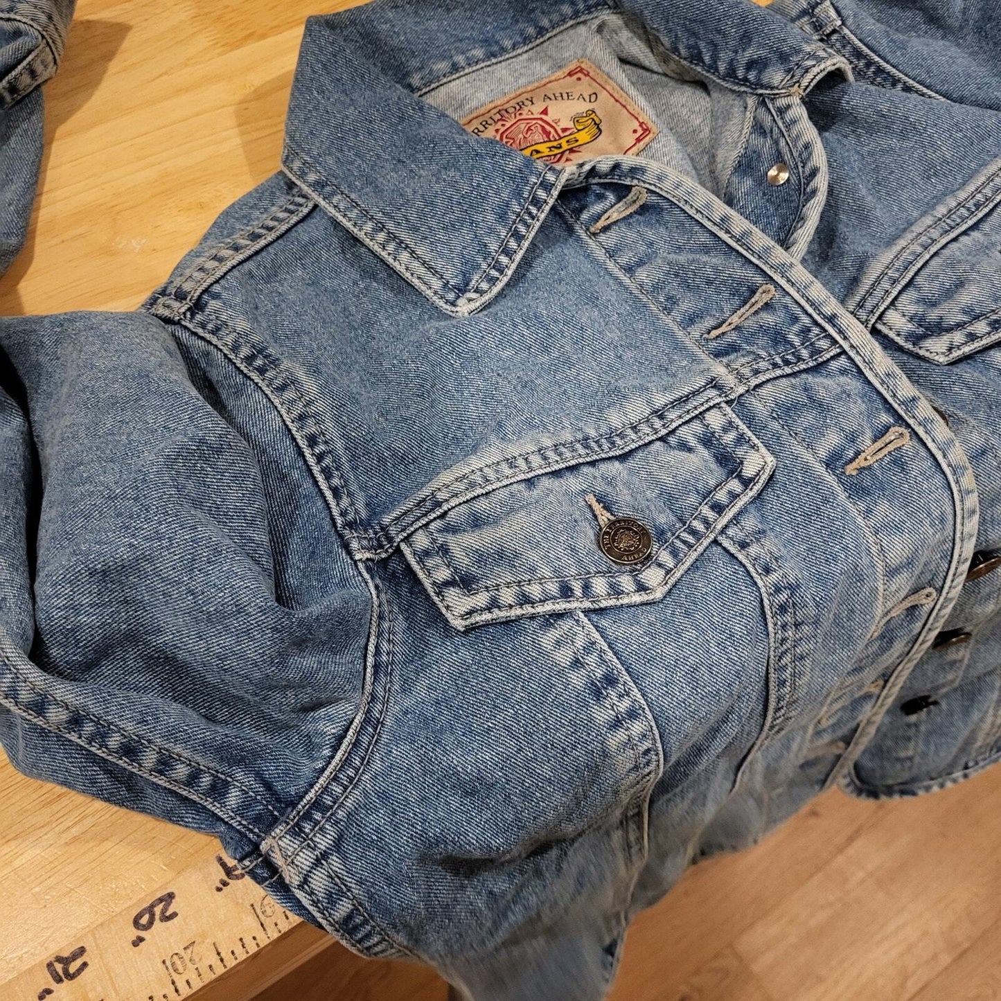 Territory Ahead Denim Jean Jacket 100% Cotton XS 19" P2P
