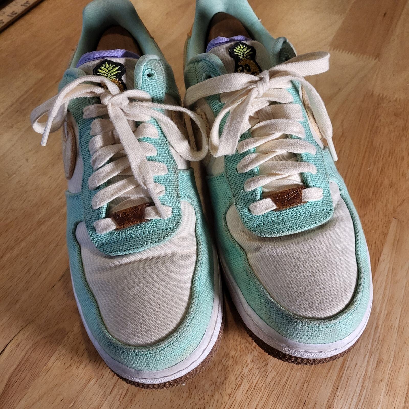 Nike Air Force 1 '07 LX Green Glow/Coconut Milk Women's Sz 10 Happy Pineapple 
