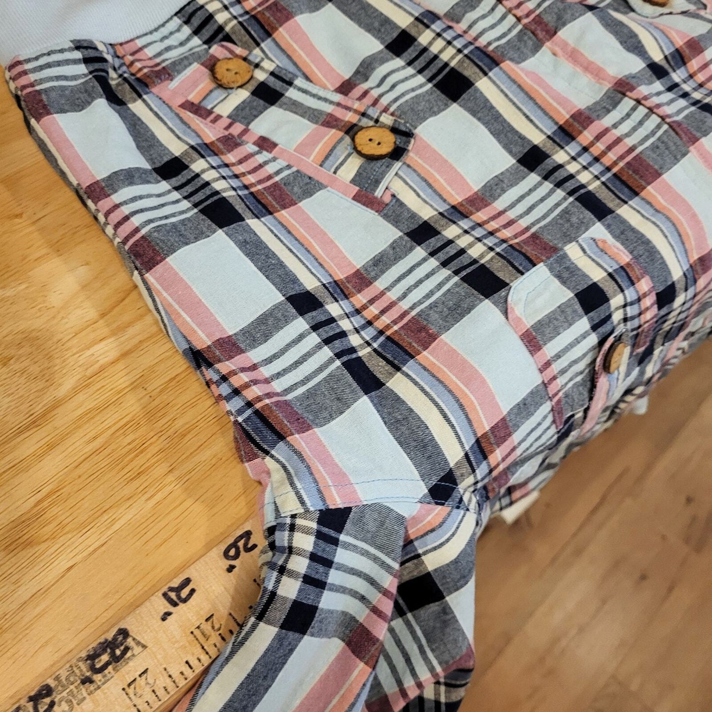 Feathers 100% Cotton 90's Plaid Blue Y2K Bomber Jacket Pockets Zipper large