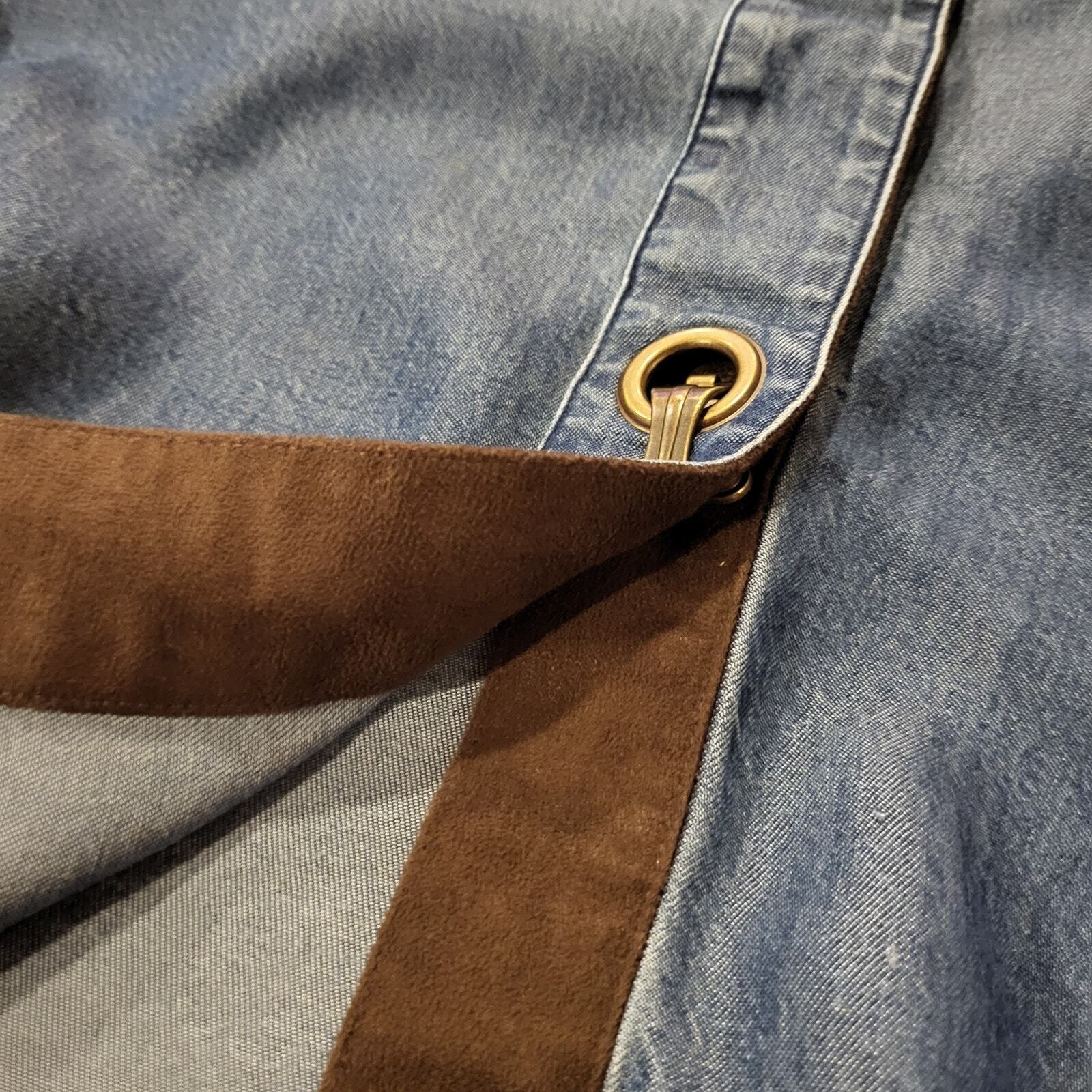 Soft Surroundings Chambre Button Down Collared Clip  Buttons Suede 28" P2P