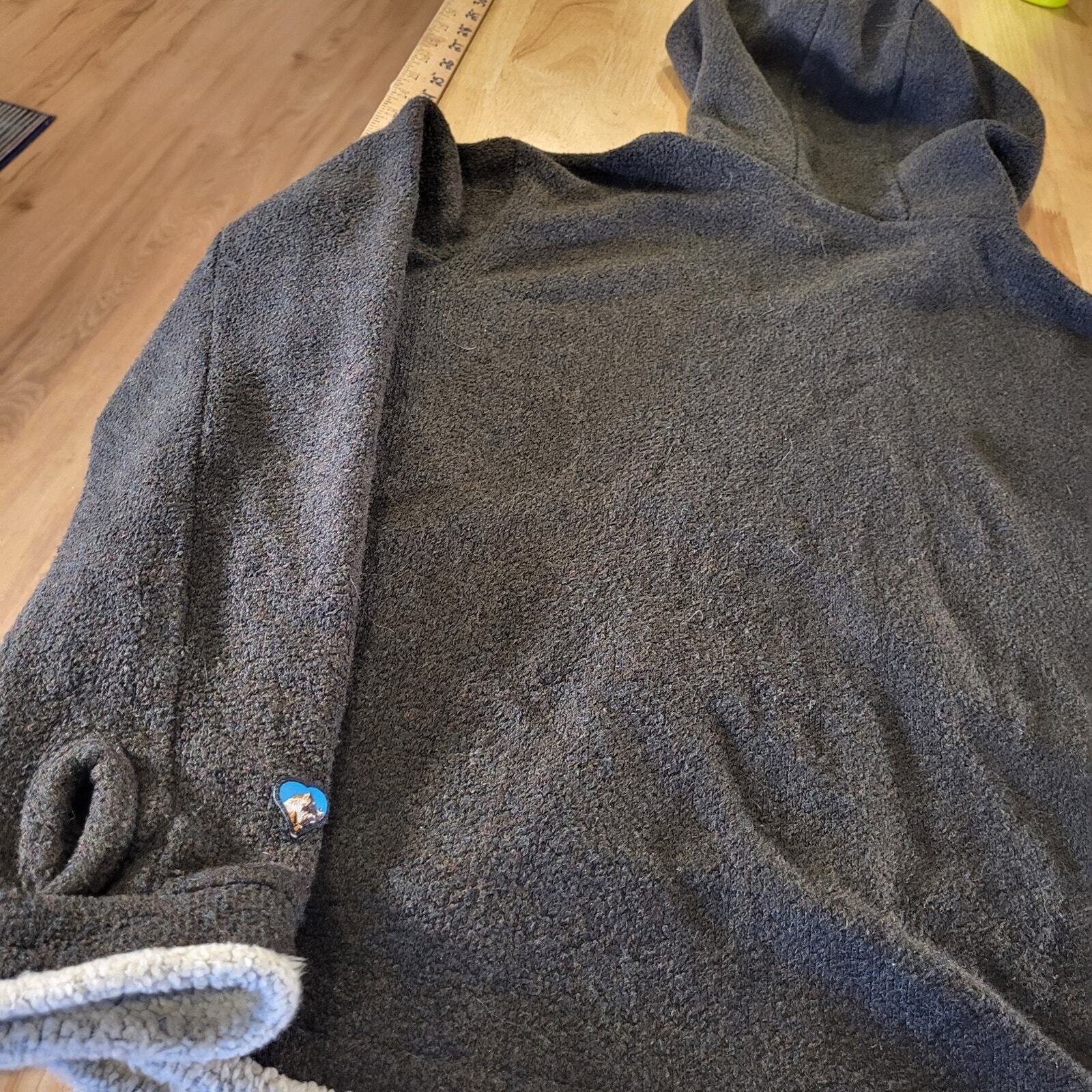 Kuhl Alfpaca Fleece Brown Hooded Zip Up Front Pockets 