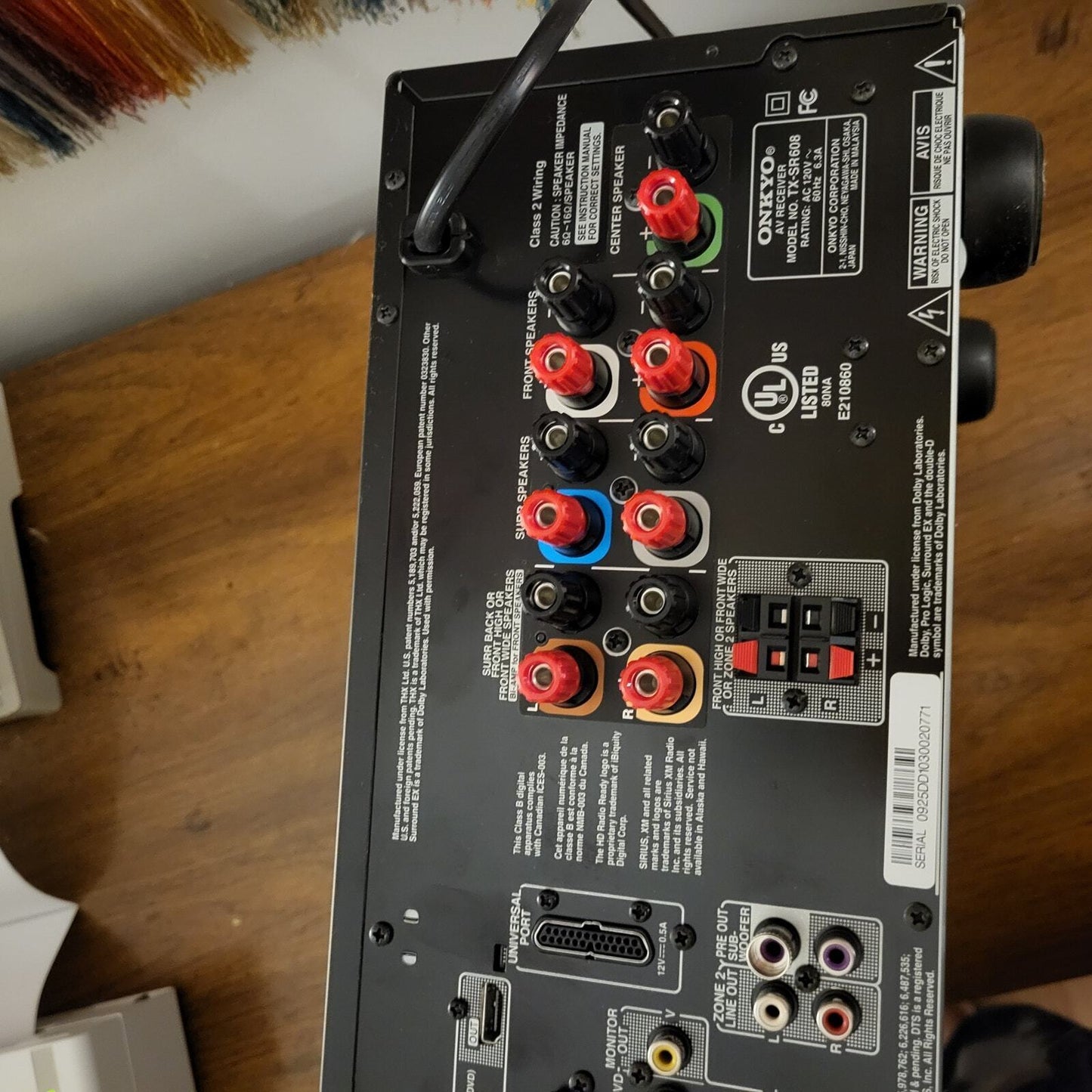 Onkyo TX-SR608 7.2 Channel 700-Watt Home Theater Receiver bundle  Remote Manual