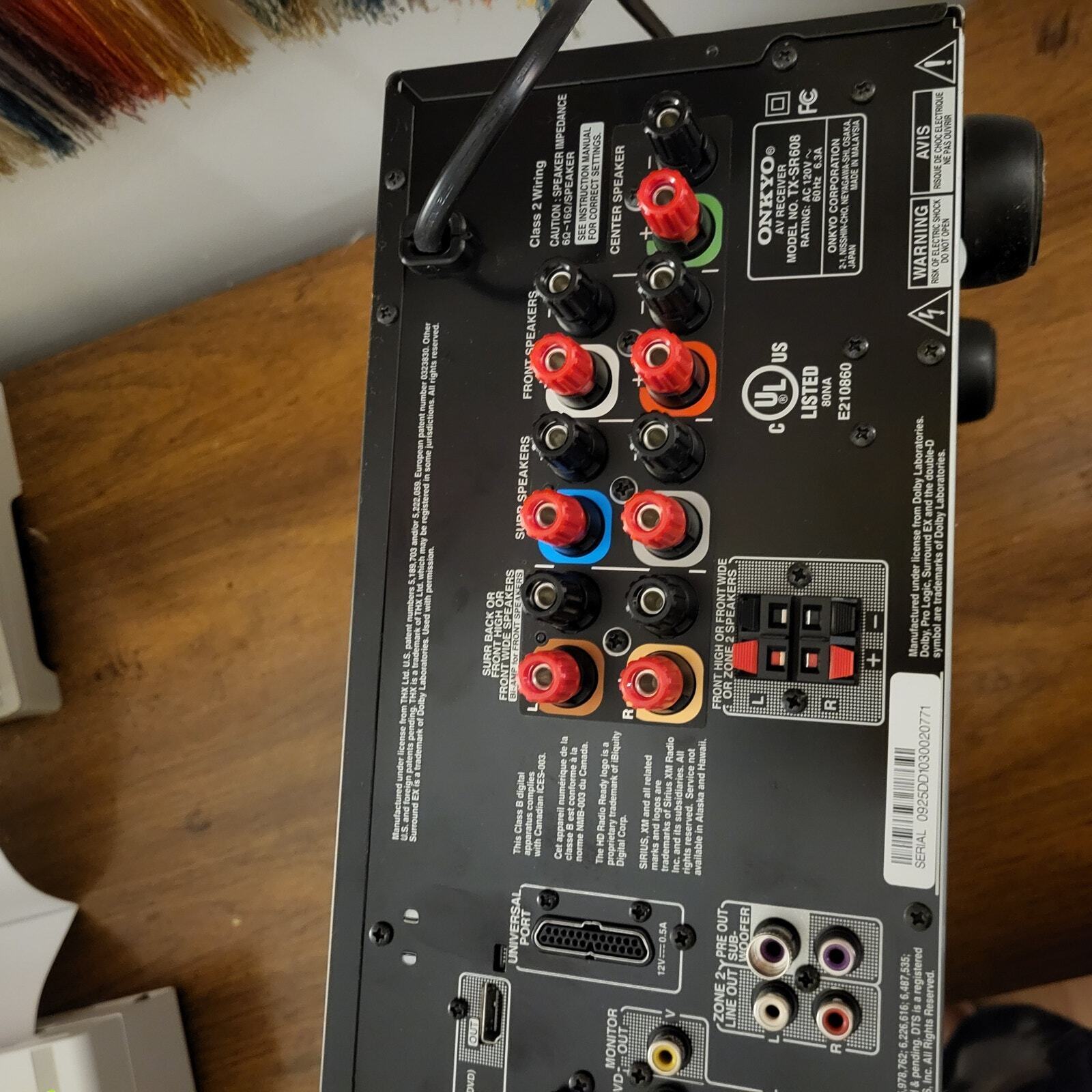 Onkyo TX-SR608 7.2 Channel 700-Watt Home Theater Receiver bundle  Remote Manual