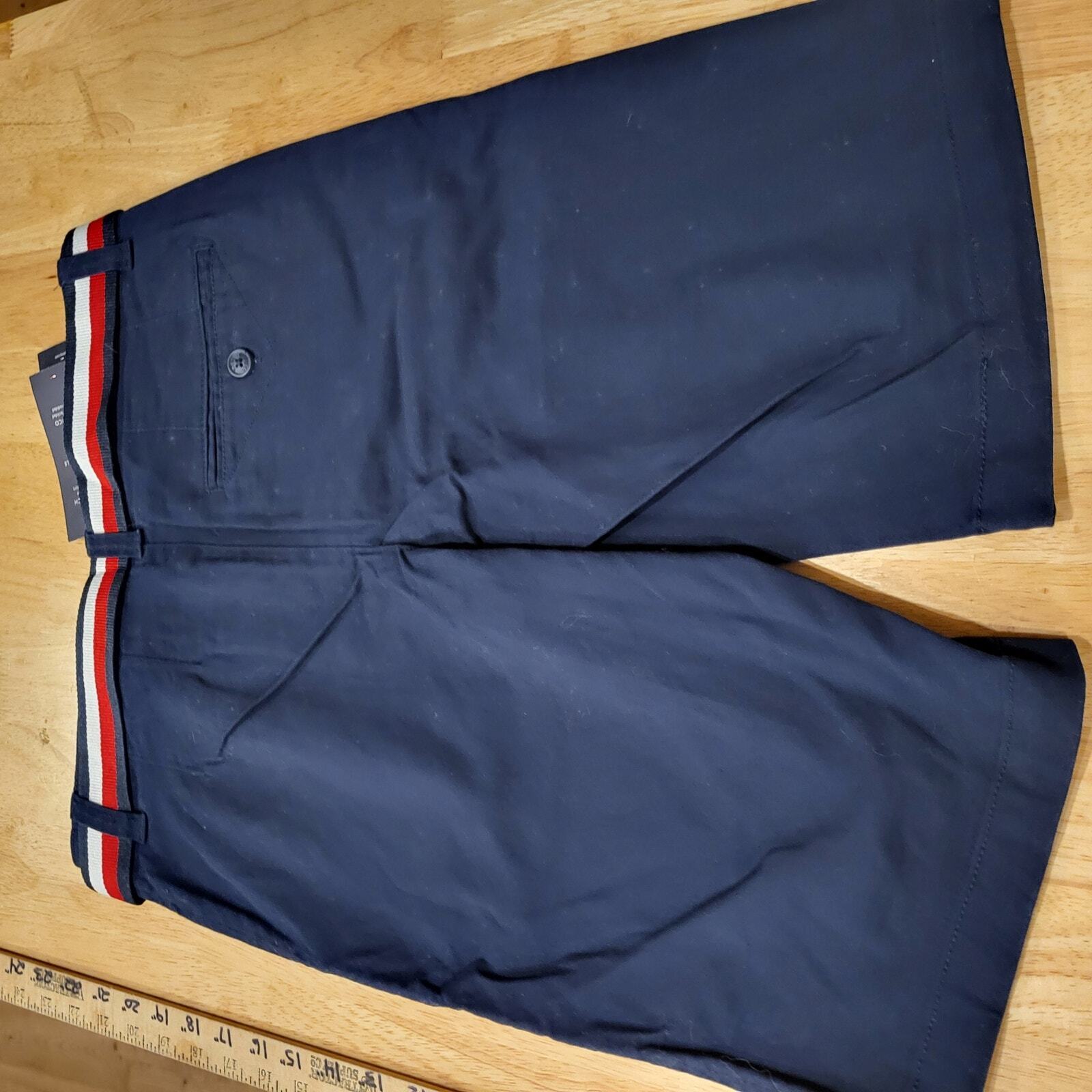 NWT Tommy Hilfiger Size 14 Boys Shorts Belt Cotton Blue 30" Waist