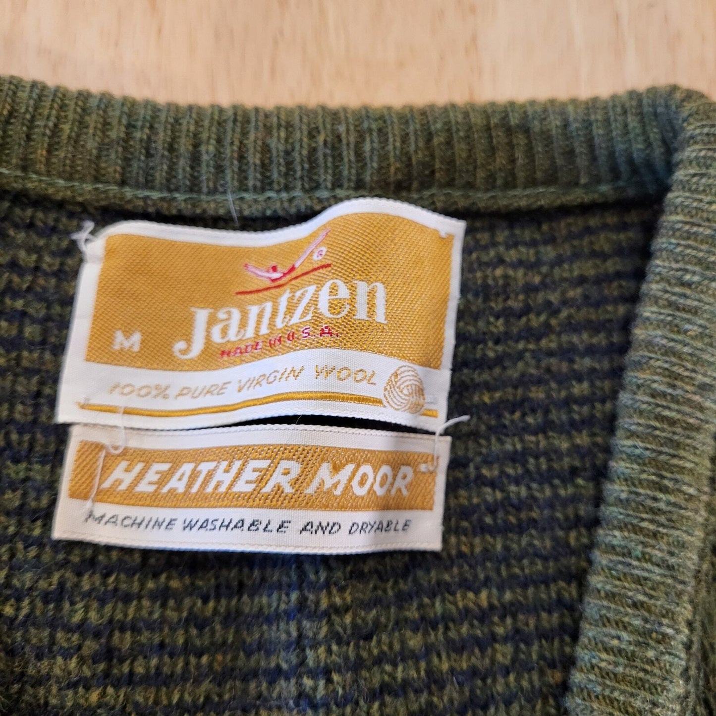 Jantzen Heather Moor 100% Pure Virgin Wool Vintage Machine Washable Vest Medium