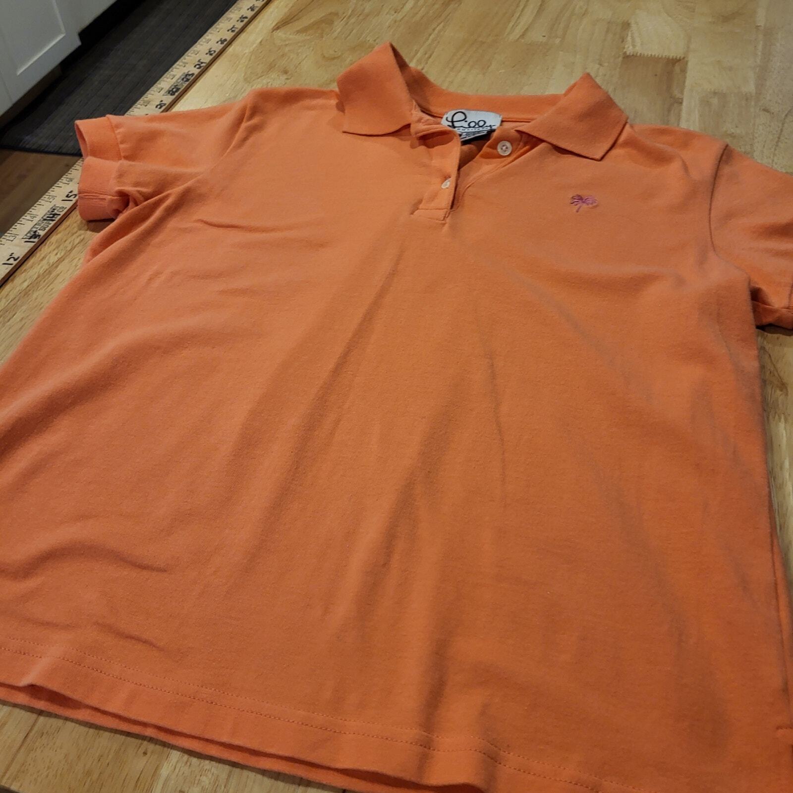 Lilly Pulitzer orange golf polo small collared button 18" pit 2 pit