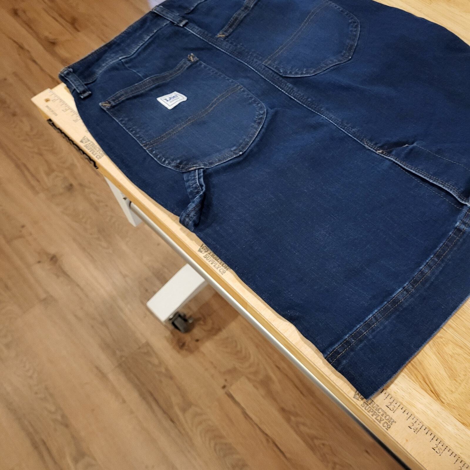 Vintage Denim Lee Midi Skirt Logo Tab 28" Waist 
