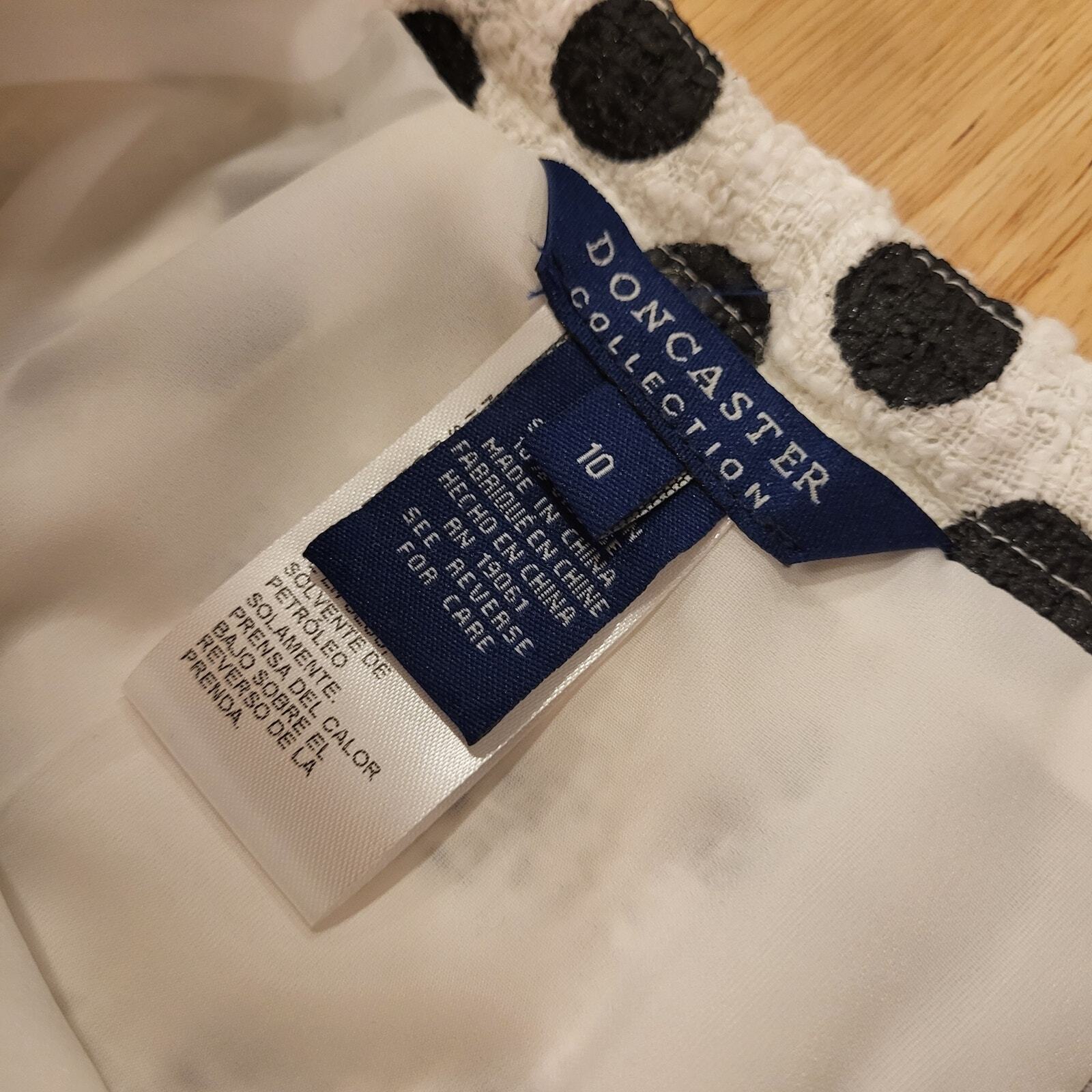 Nwt Doncaster Black & White Polka Dot Pencil Slit Skirt Incredible Quality SZ 10