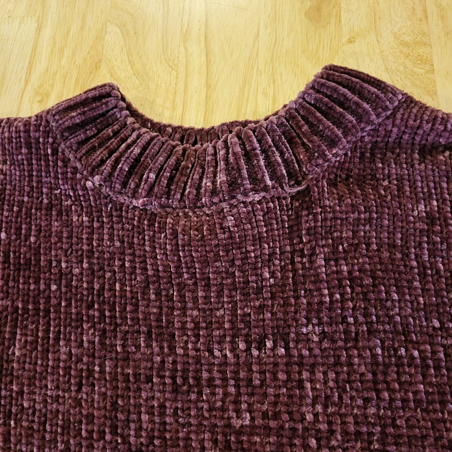 Purple Chenille Knit Sweater Zenana Outfitters XL Soft Lush Oversized 