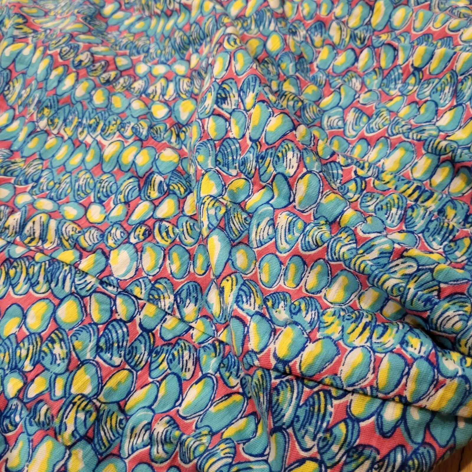 Lilly Pulitzer Muscle Print Blue Tank Maxi T-shirt Dress 60" Long 17" Pit 2 Pit