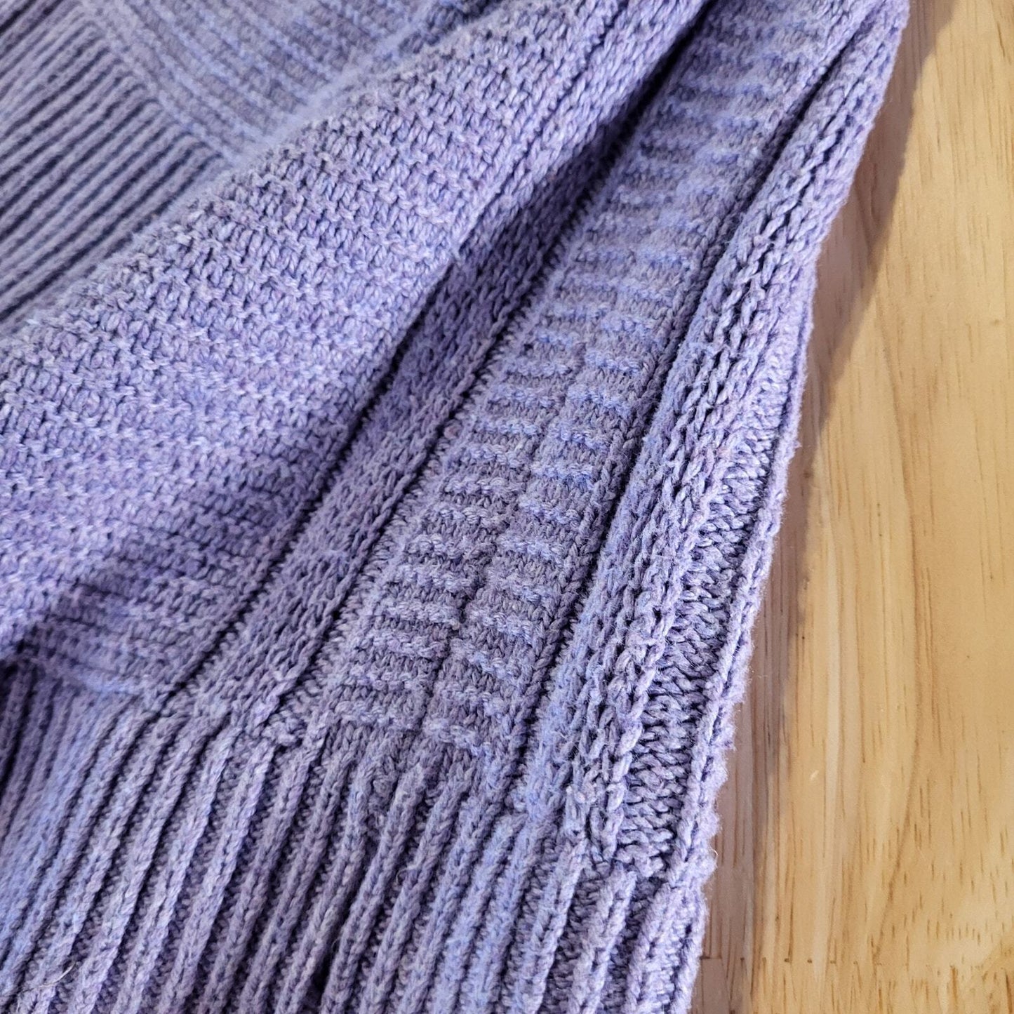 PureJill Cashmere Cotton Viscose Blend PURPLE Knit V-neck XL Sweater 23" P2P