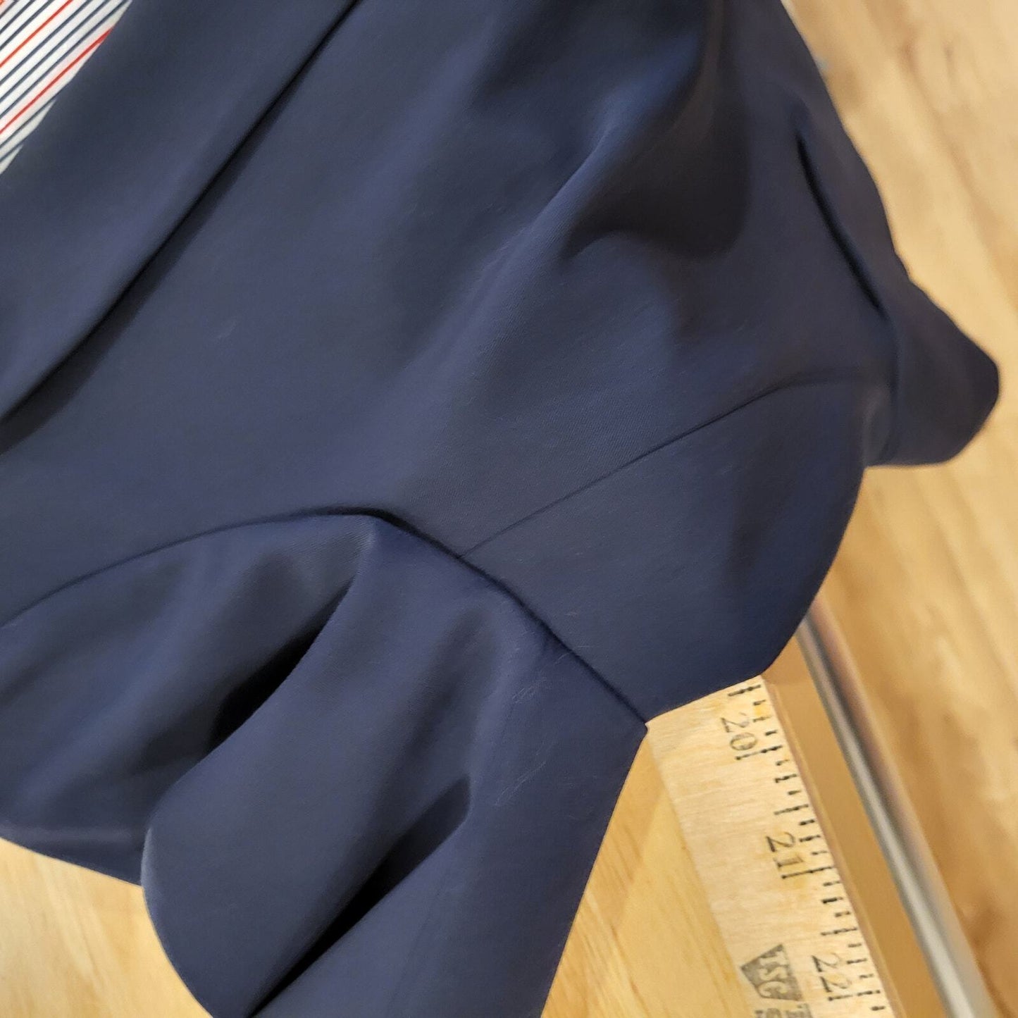 Tommy Hilfiger Size 10 Blue Blazer Satin Striped Lined Button & Gold Detail