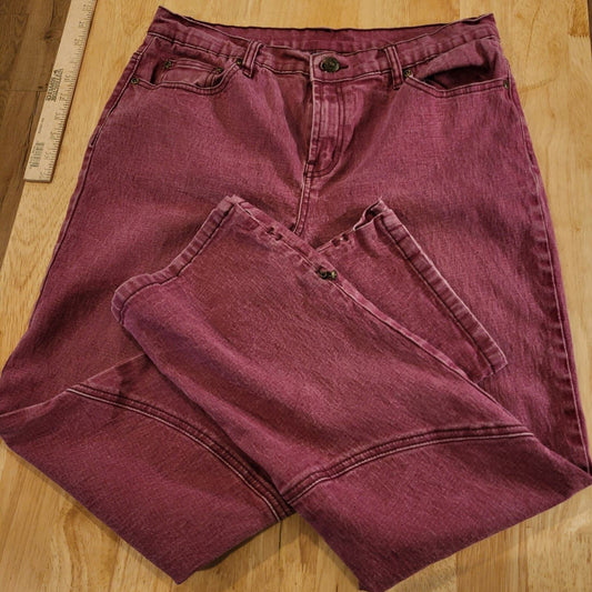 Diane Gilman DG2 Dark Pink Denim Jeans Skinny   32" Waist 25" Inseam